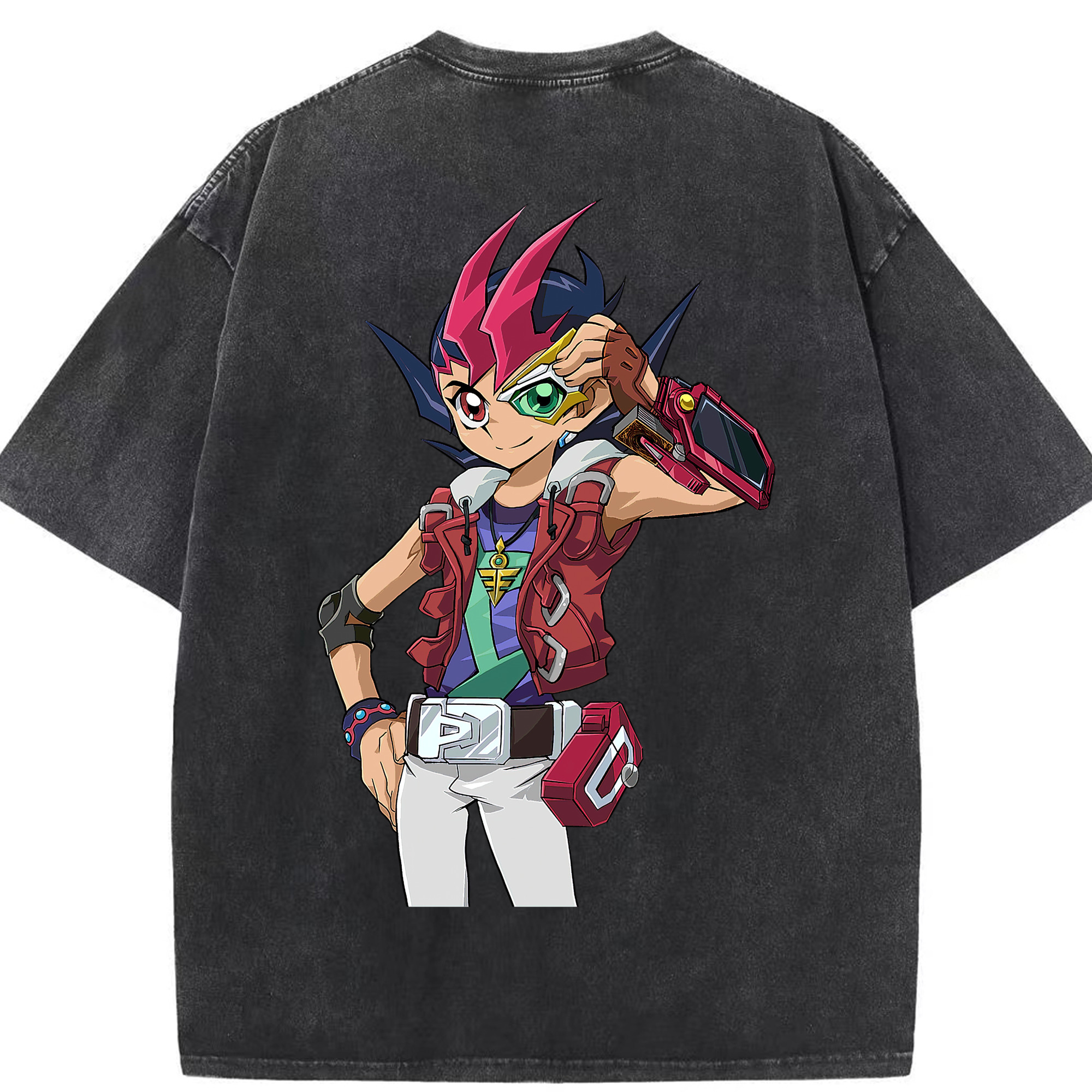 （画像用） 遊☆戯☆王 Yu-Gi-Oh! 綿100% ヴィンテージ風 半袖Tシャツ（背面プリント）