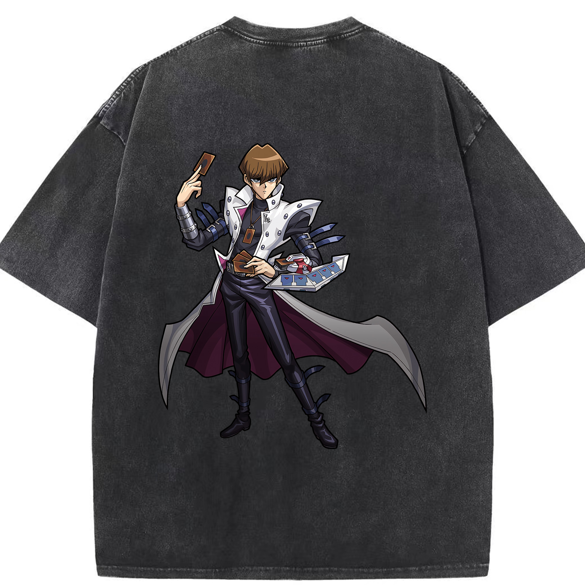 （画像用） 遊☆戯☆王 Yu-Gi-Oh! 綿100% ヴィンテージ風 半袖Tシャツ（背面プリント）