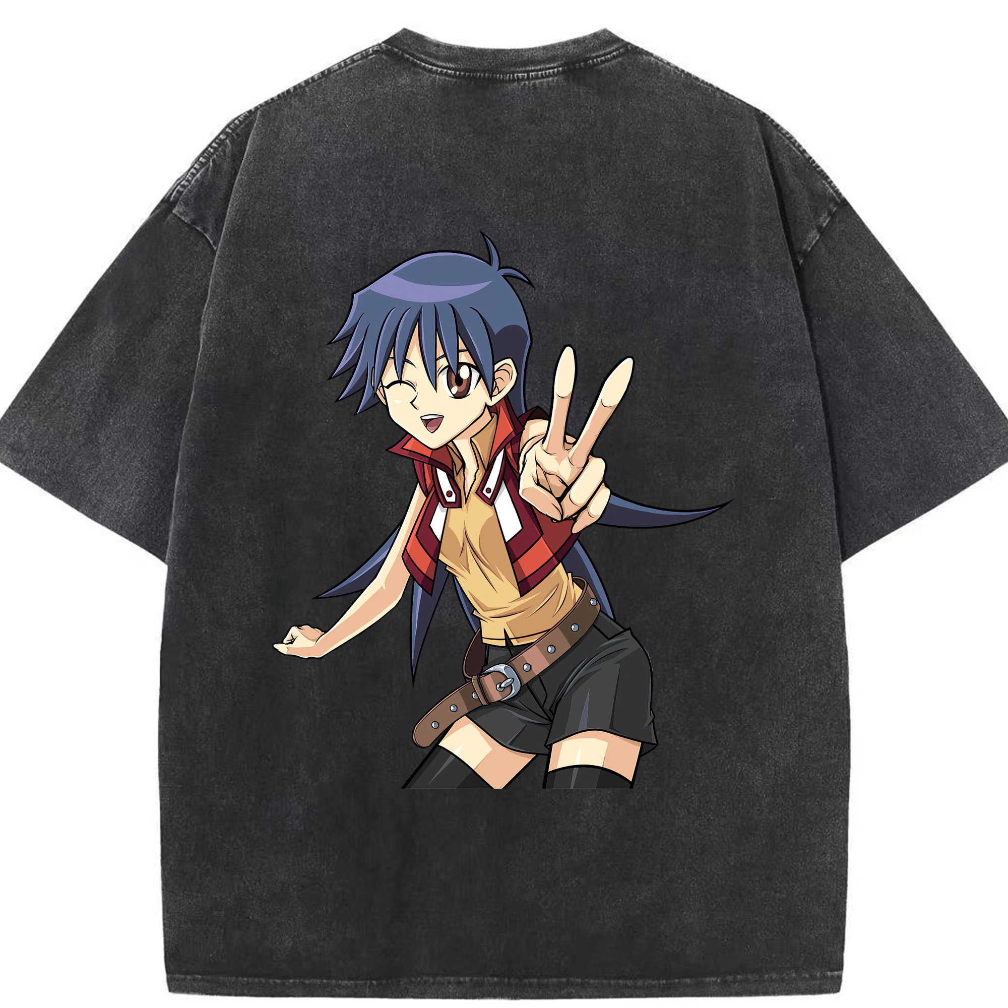 （画像用） 遊☆戯☆王 Yu-Gi-Oh! 綿100% ヴィンテージ風 半袖Tシャツ（背面プリント）