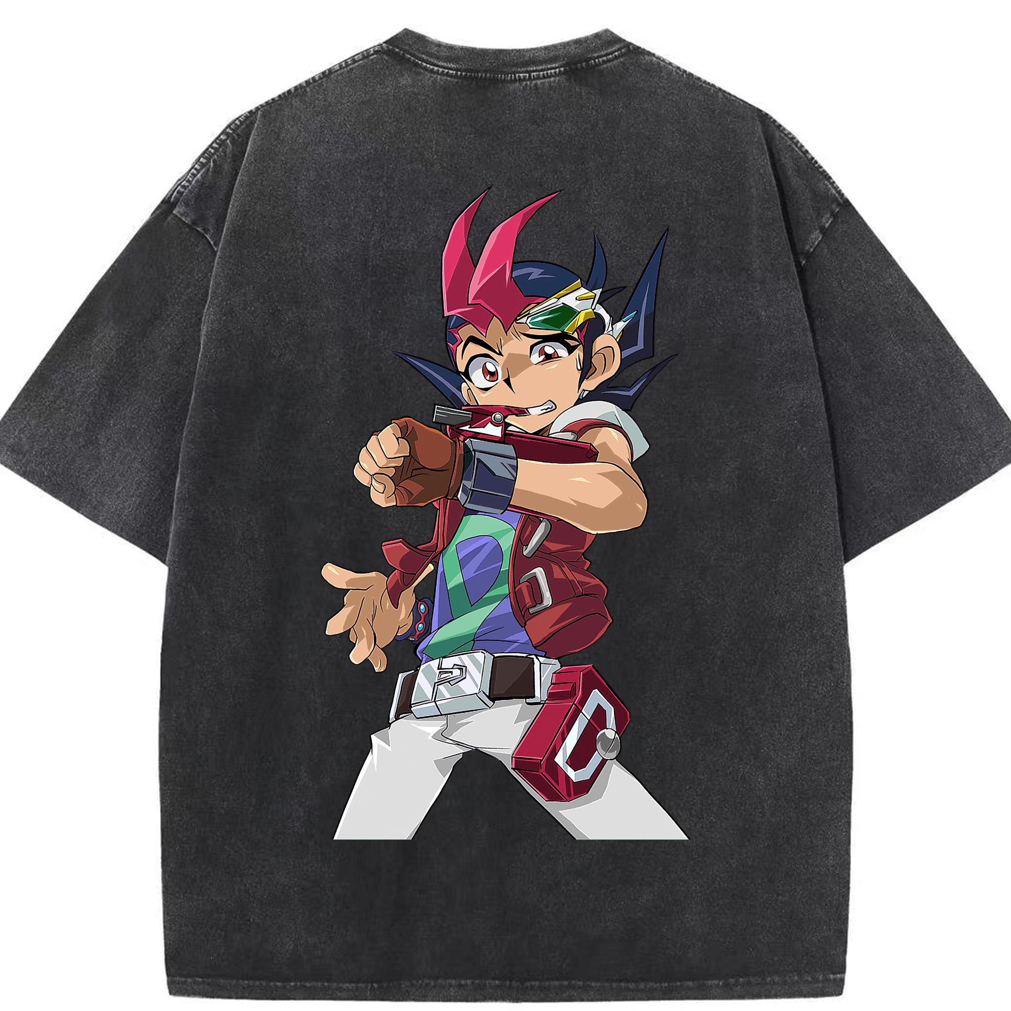 （画像用） 遊☆戯☆王 Yu-Gi-Oh! 綿100% ヴィンテージ風 半袖Tシャツ（背面プリント）