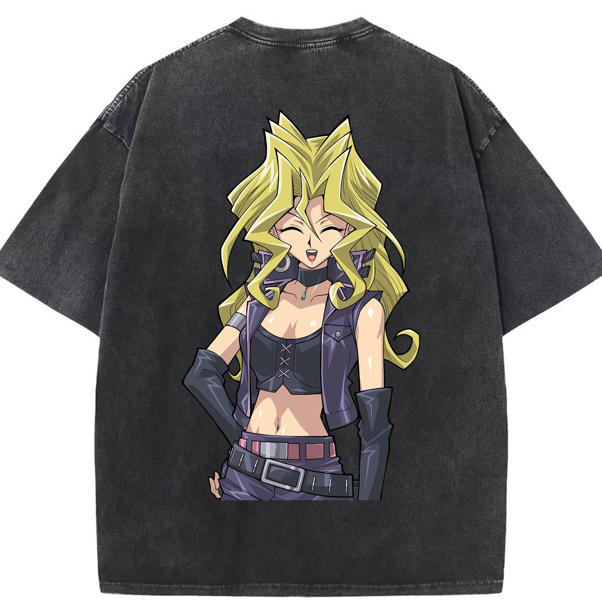 （画像用） 遊☆戯☆王 Yu-Gi-Oh! 綿100% ヴィンテージ風 半袖Tシャツ（背面プリント）