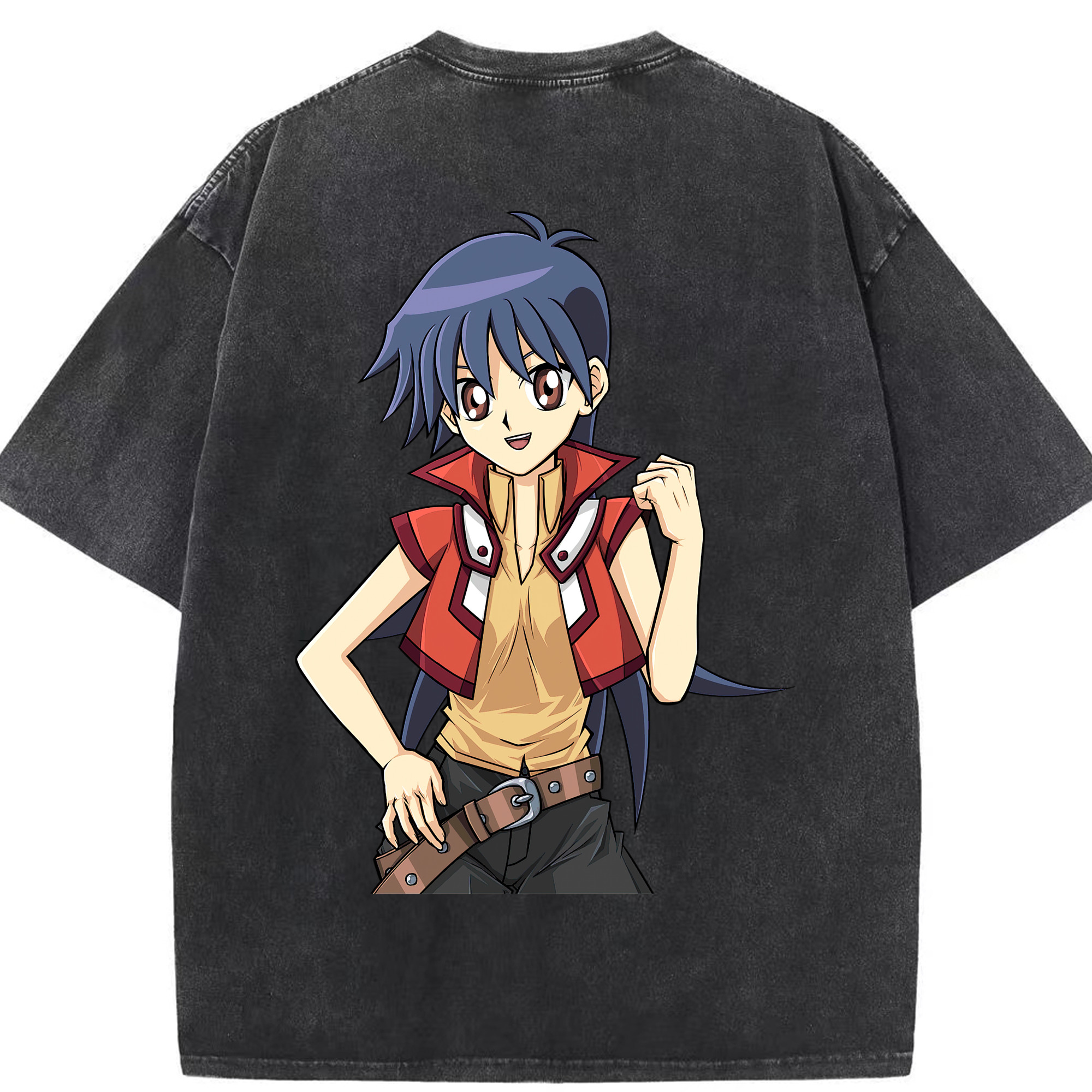 （画像用） 遊☆戯☆王 Yu-Gi-Oh! 綿100% ヴィンテージ風 半袖Tシャツ（背面プリント）