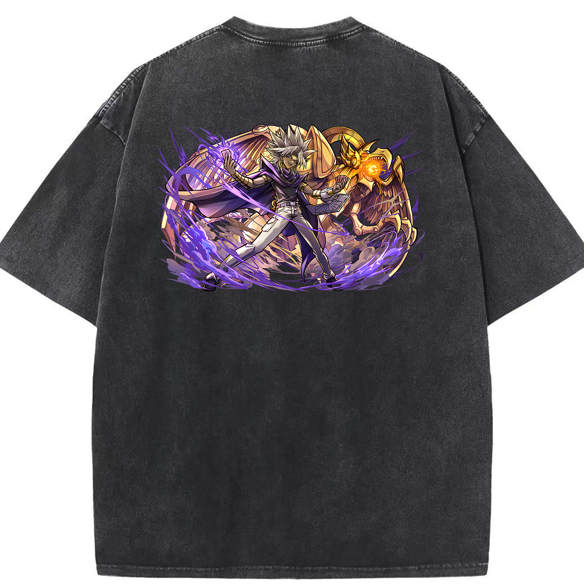（画像用） 遊☆戯☆王 Yu-Gi-Oh! 綿100% ヴィンテージ風 半袖Tシャツ（背面プリント）