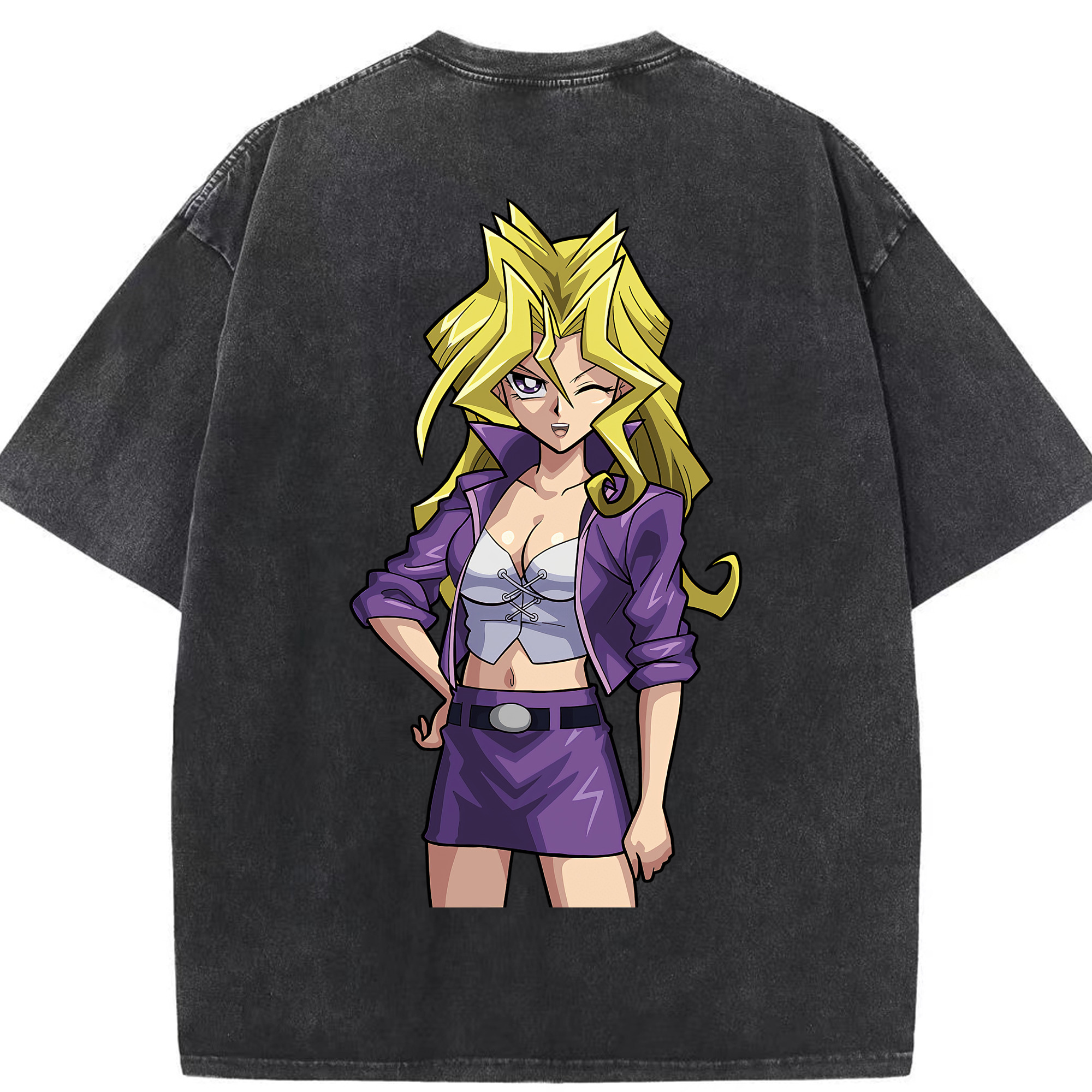 （画像用） 遊☆戯☆王 Yu-Gi-Oh! 綿100% ヴィンテージ風 半袖Tシャツ（背面プリント）