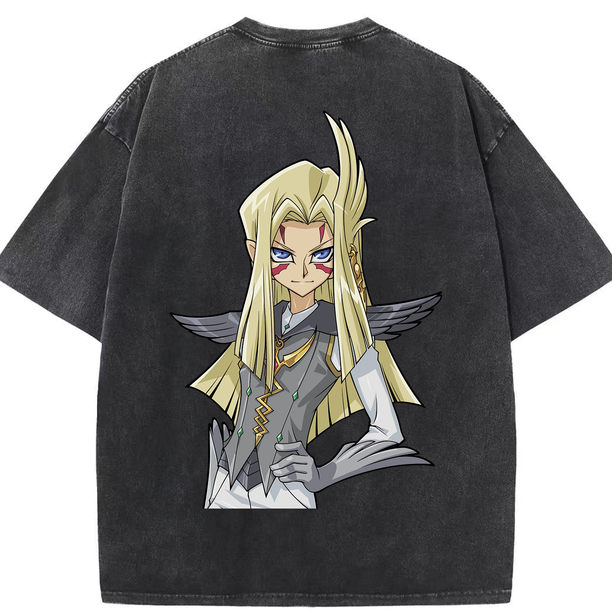 （画像用） 遊☆戯☆王 Yu-Gi-Oh! 綿100% ヴィンテージ風 半袖Tシャツ（背面プリント）