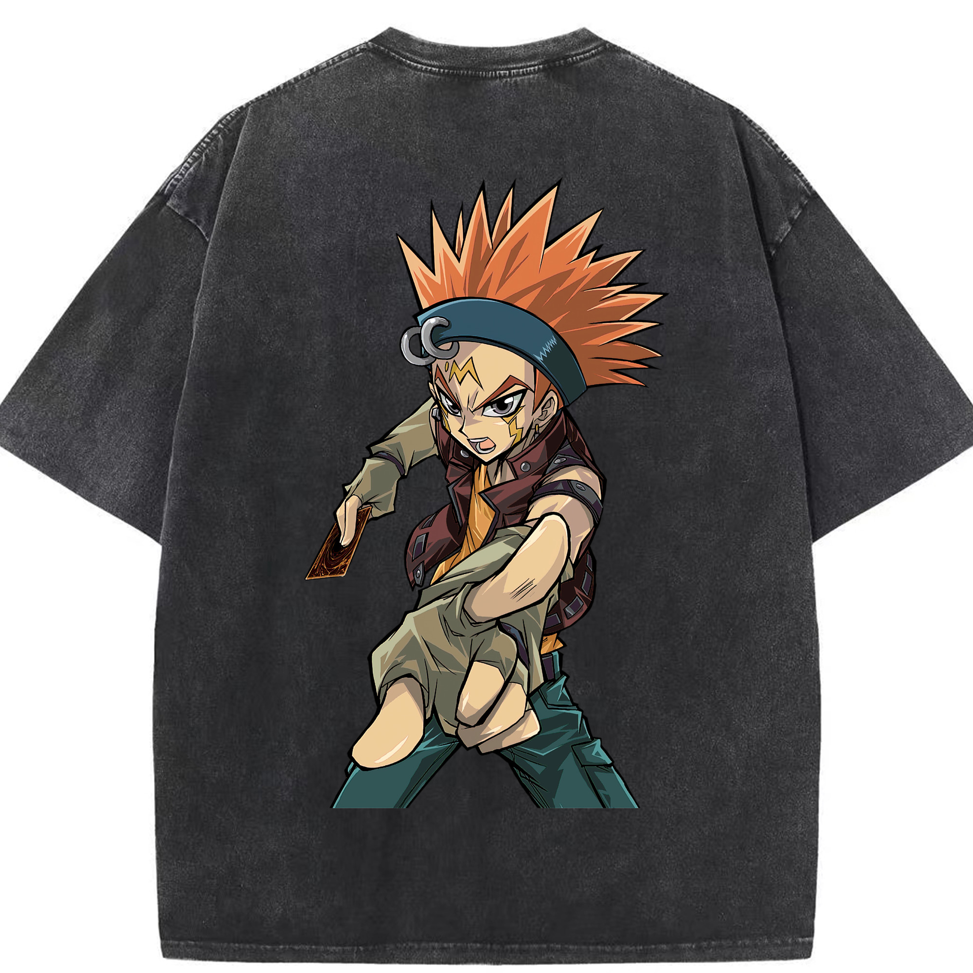 （画像用） 遊☆戯☆王 Yu-Gi-Oh! 綿100% ヴィンテージ風 半袖Tシャツ（背面プリント）