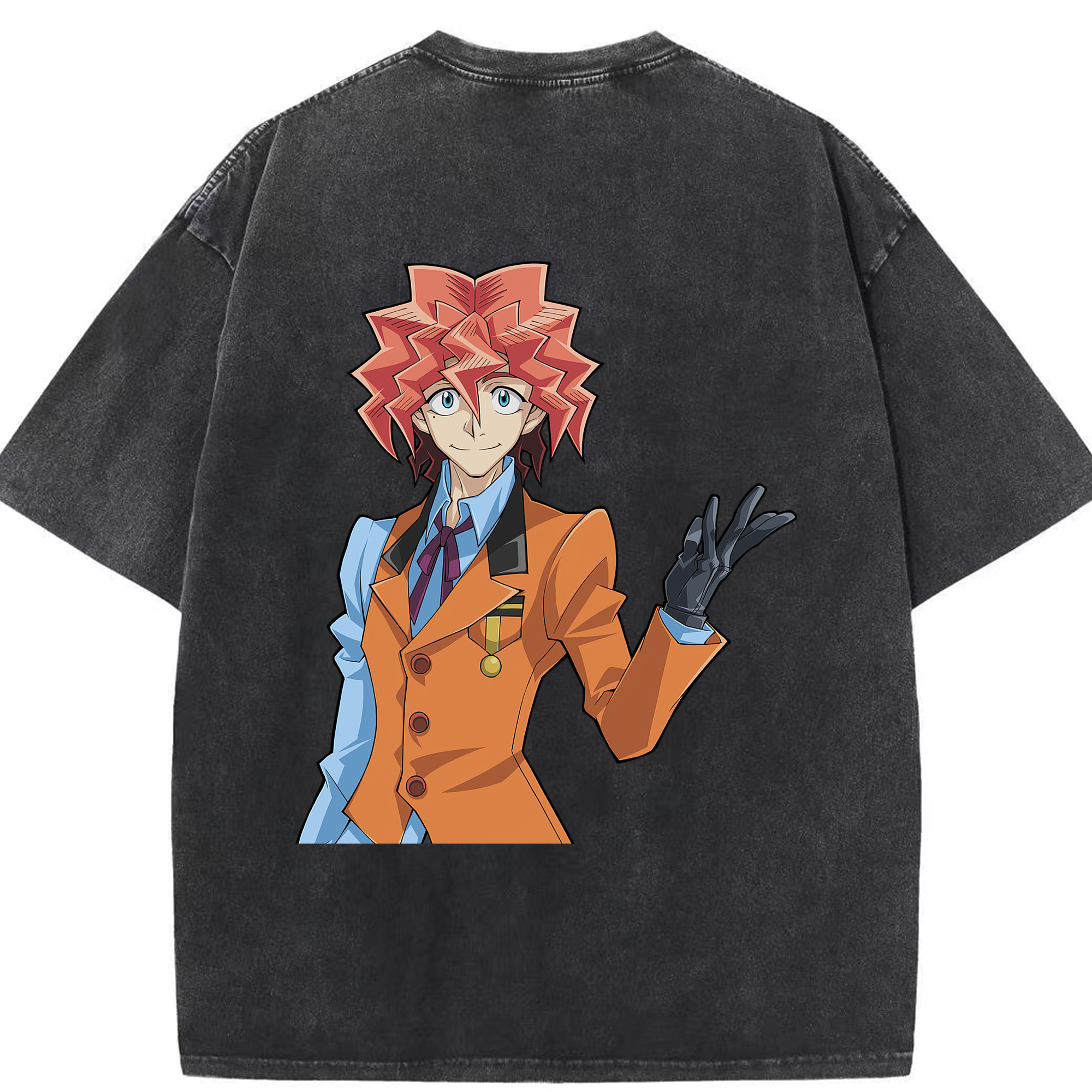（画像用） 遊☆戯☆王 Yu-Gi-Oh! 綿100% ヴィンテージ風 半袖Tシャツ（背面プリント）