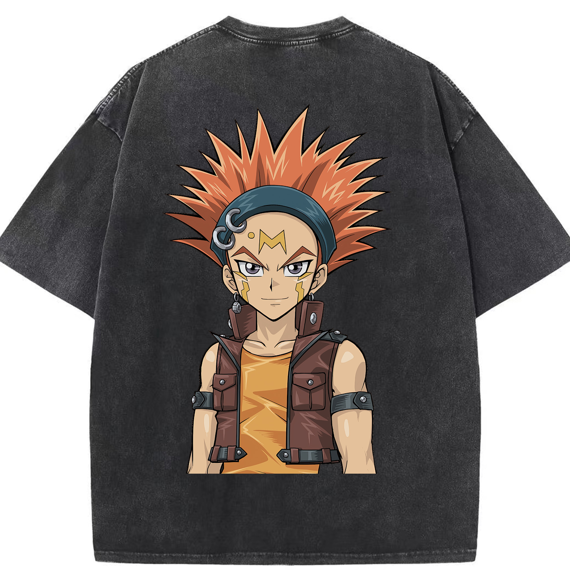 （画像用） 遊☆戯☆王 Yu-Gi-Oh! 綿100% ヴィンテージ風 半袖Tシャツ（背面プリント）
