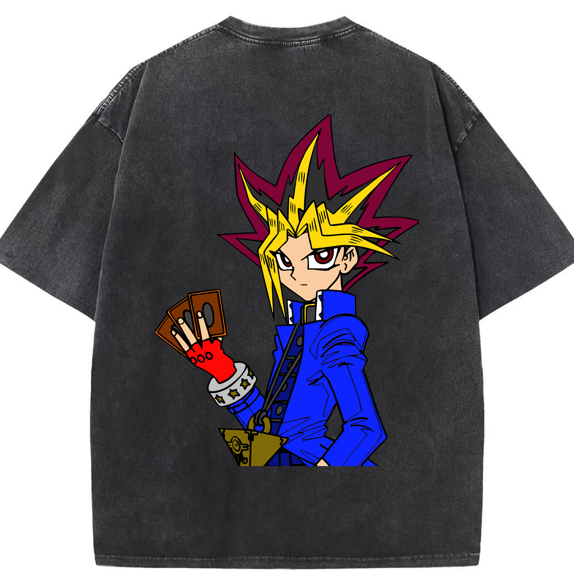 （画像用） 遊☆戯☆王 Yu-Gi-Oh! 綿100% ヴィンテージ風 半袖Tシャツ（背面プリント）