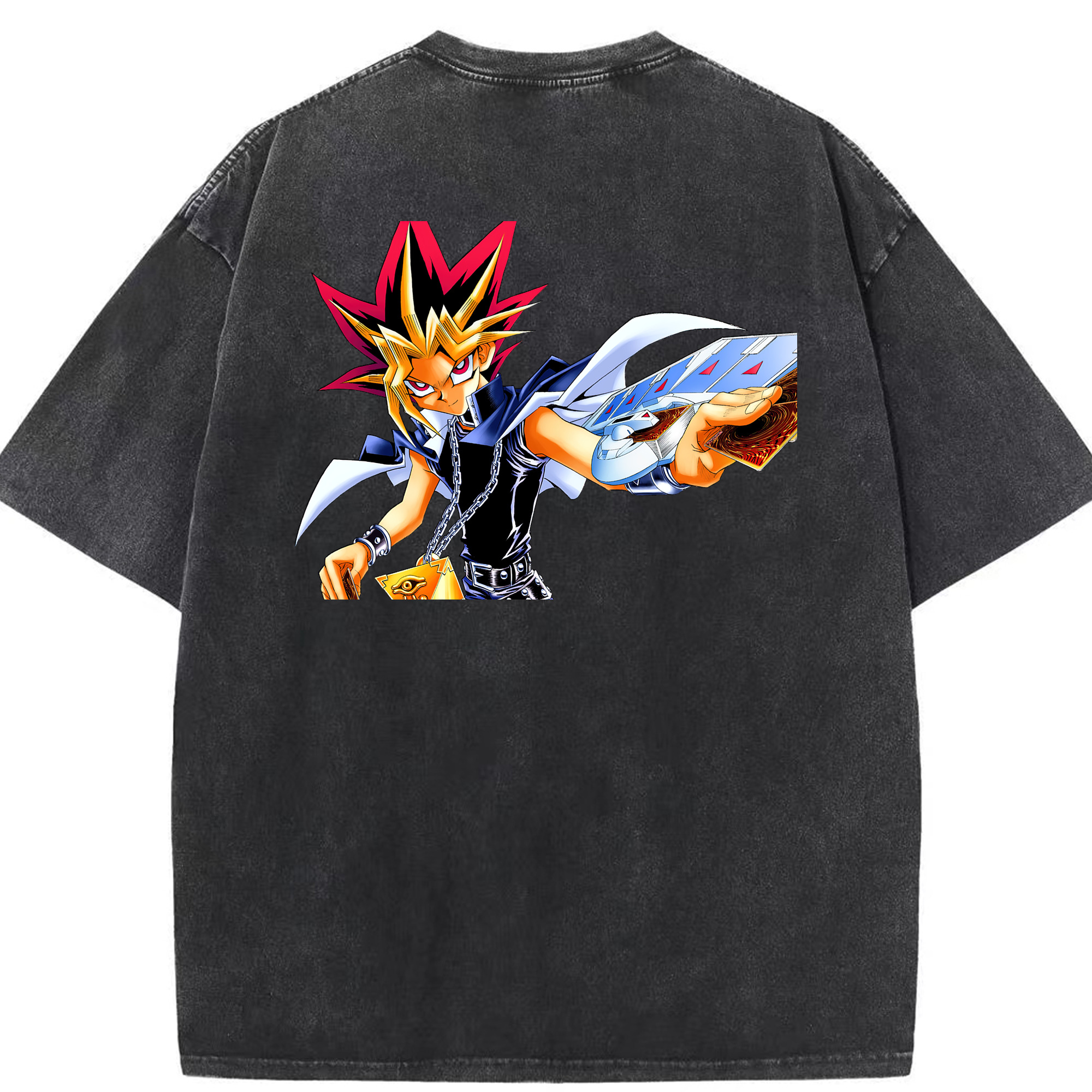 （画像用） 遊☆戯☆王 Yu-Gi-Oh! 綿100% ヴィンテージ風 半袖Tシャツ（背面プリント）