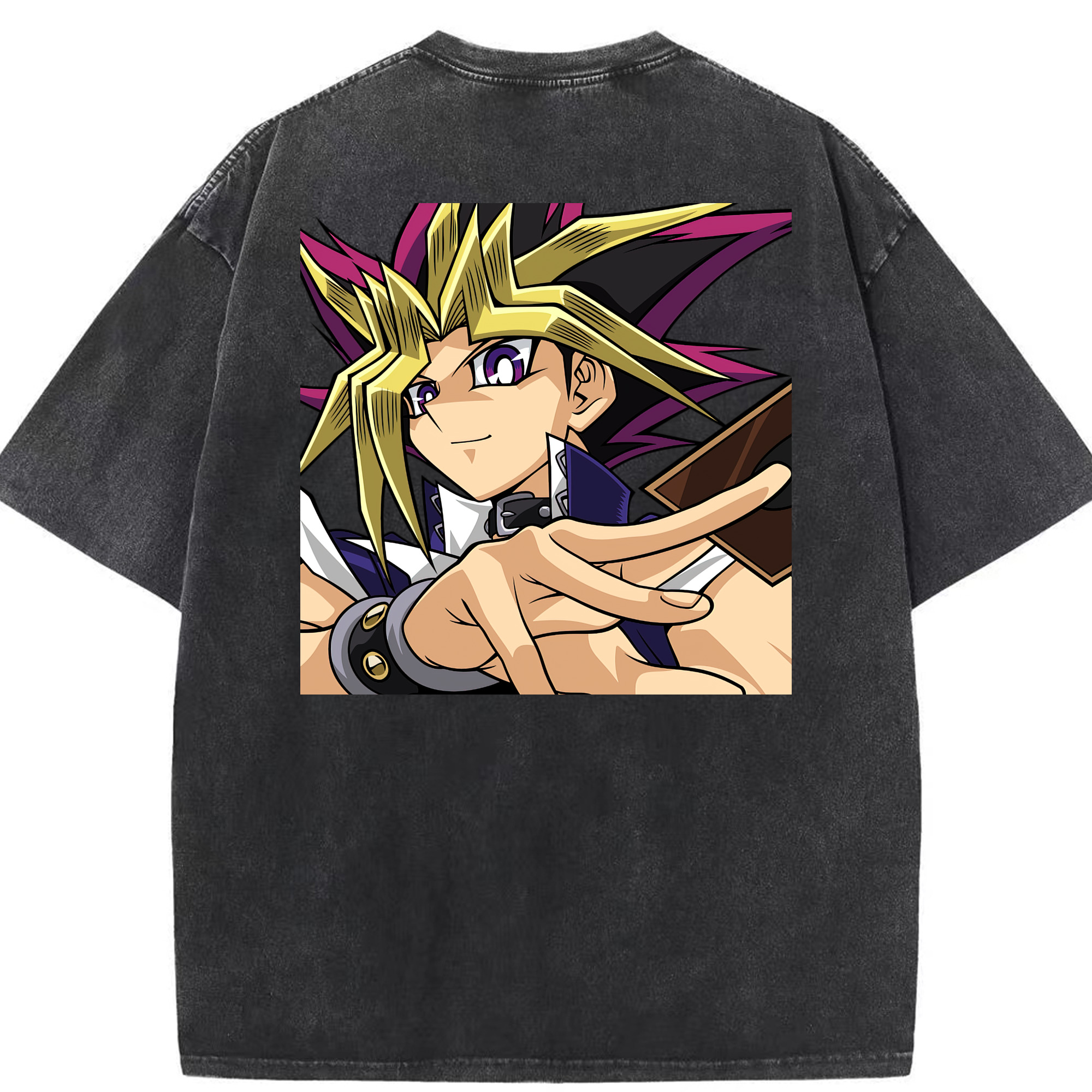 （画像用） 遊☆戯☆王 Yu-Gi-Oh! 綿100% ヴィンテージ風 半袖Tシャツ（背面プリント）