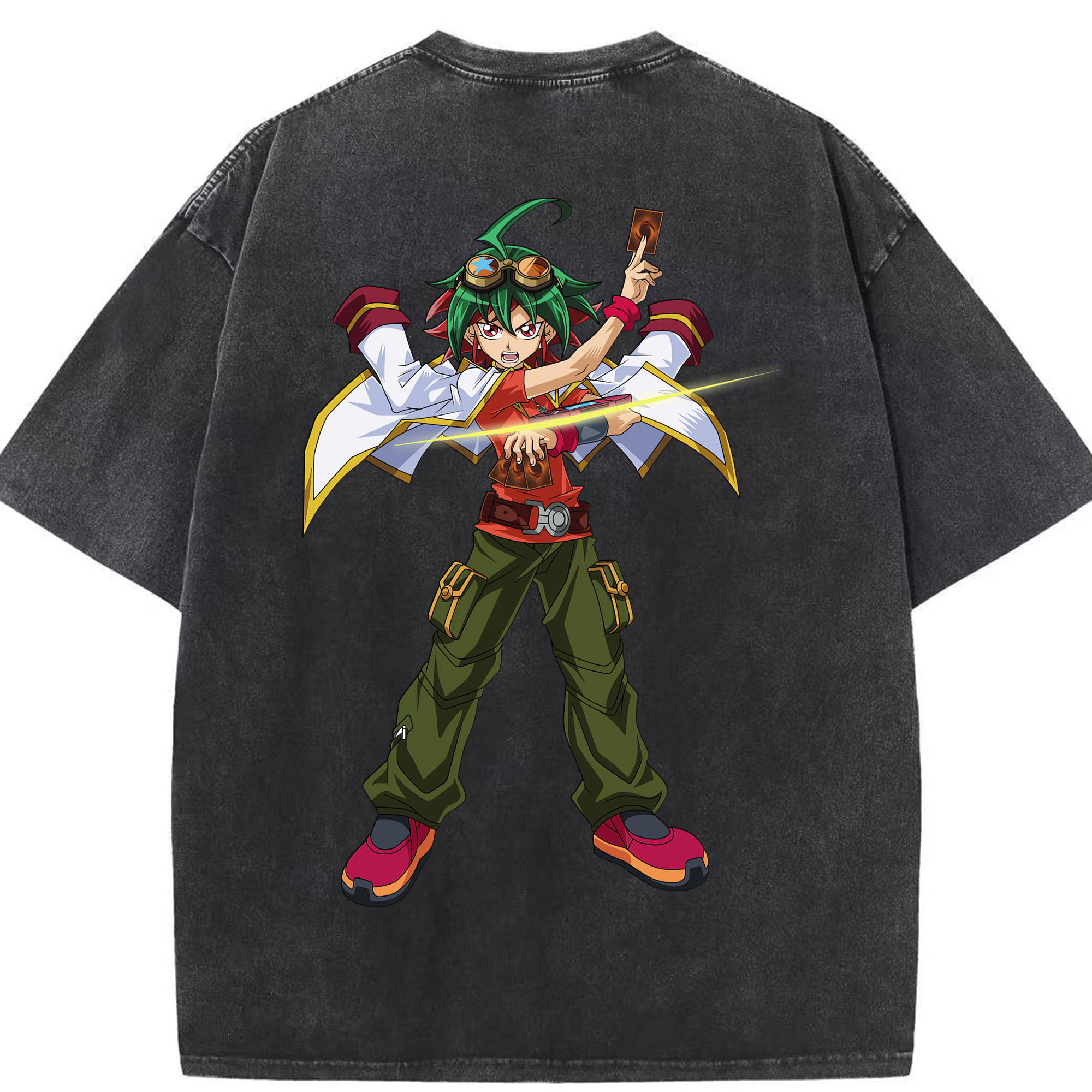 （画像用） 遊☆戯☆王 Yu-Gi-Oh! 綿100% ヴィンテージ風 半袖Tシャツ（背面プリント）