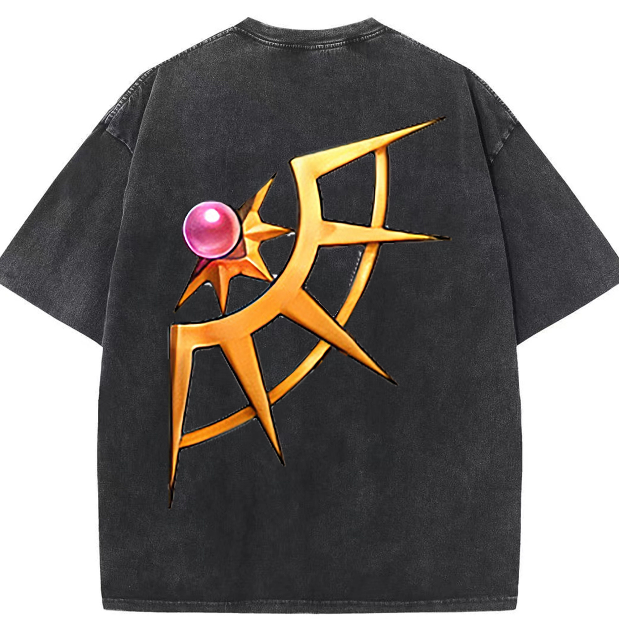 （画像用） 遊☆戯☆王 Yu-Gi-Oh! 綿100% ヴィンテージ風 半袖Tシャツ（背面プリント）