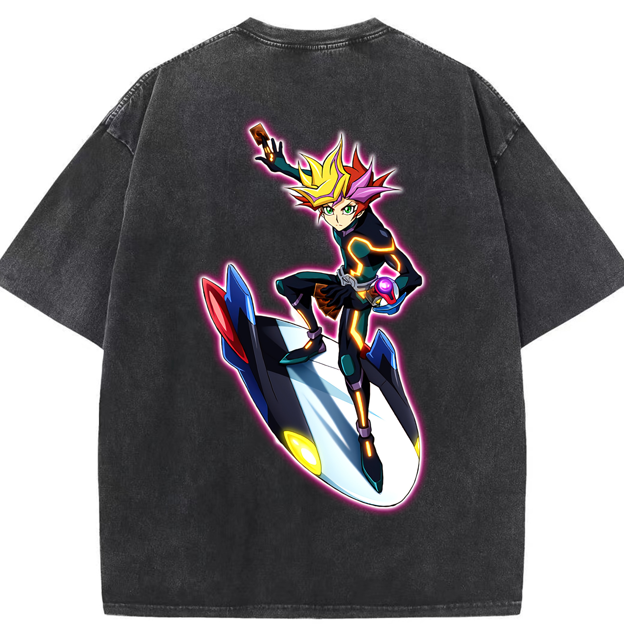 （画像用） 遊☆戯☆王 Yu-Gi-Oh! 綿100% ヴィンテージ風 半袖Tシャツ（背面プリント）