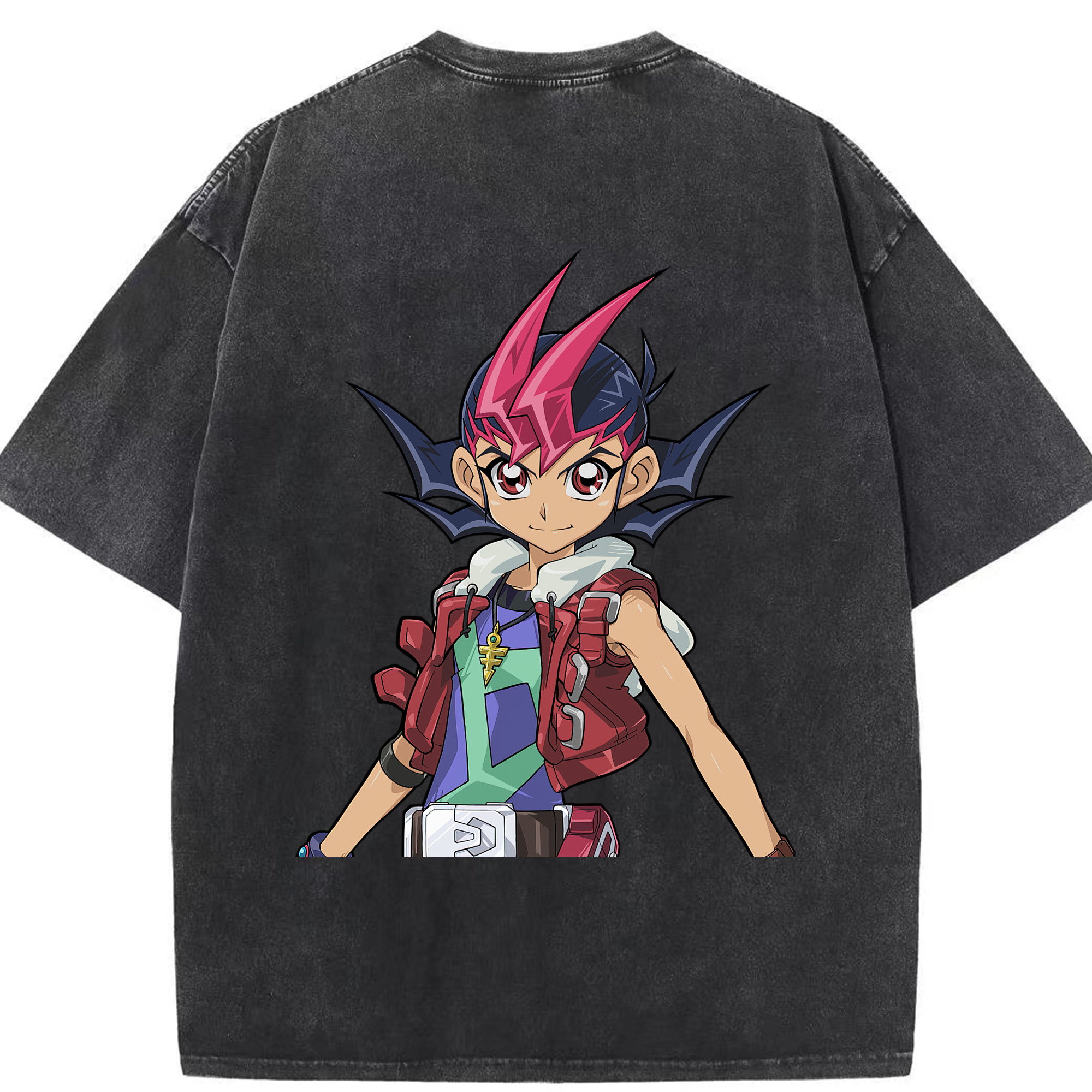 （画像用） 遊☆戯☆王 Yu-Gi-Oh! 綿100% ヴィンテージ風 半袖Tシャツ（背面プリント）