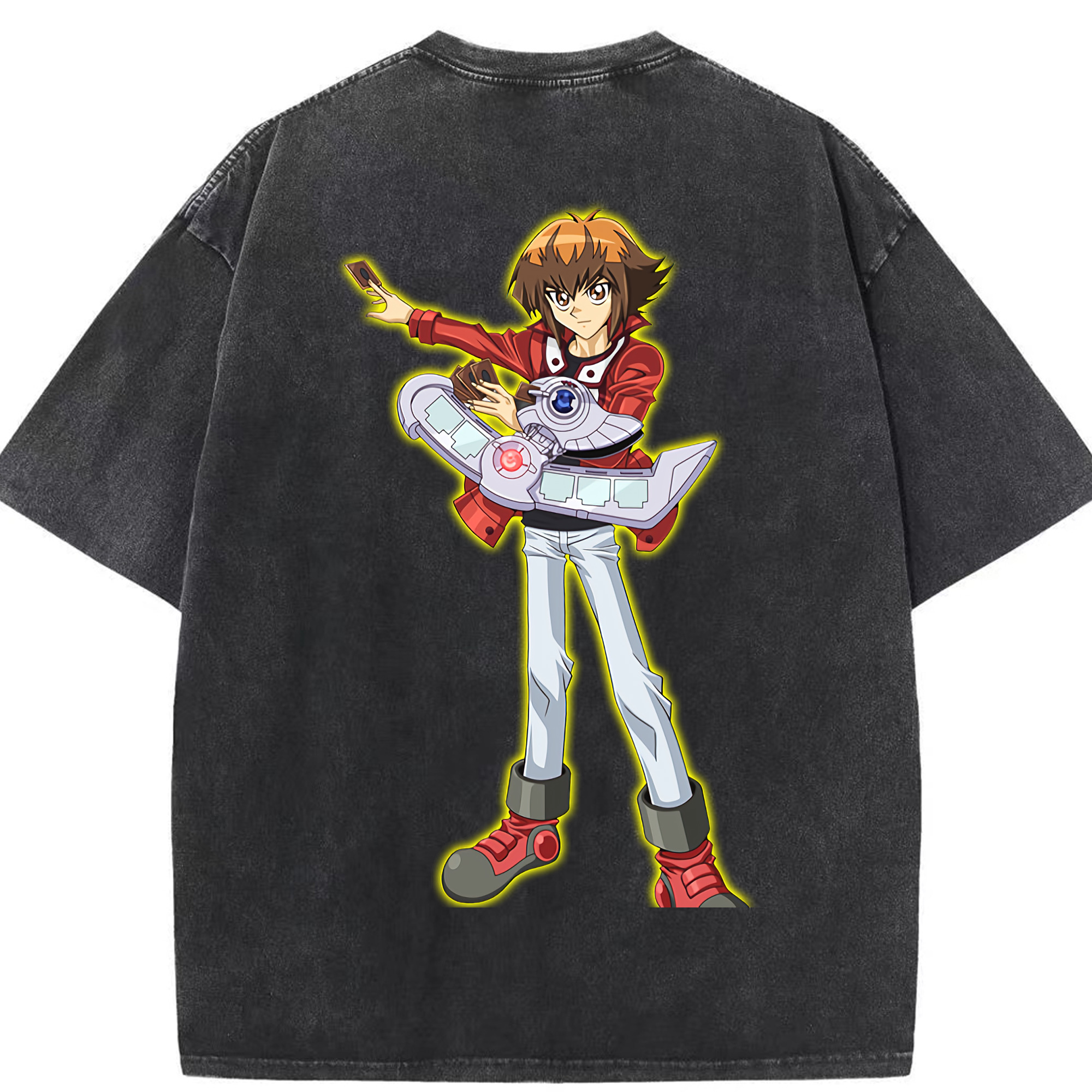 （画像用） 遊☆戯☆王 Yu-Gi-Oh! 綿100% ヴィンテージ風 半袖Tシャツ（背面プリント）