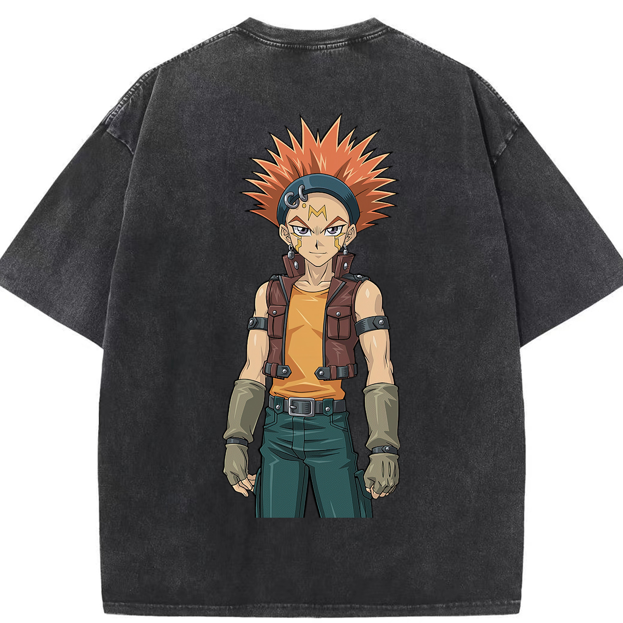 （画像用） 遊☆戯☆王 Yu-Gi-Oh! 綿100% ヴィンテージ風 半袖Tシャツ（背面プリント）