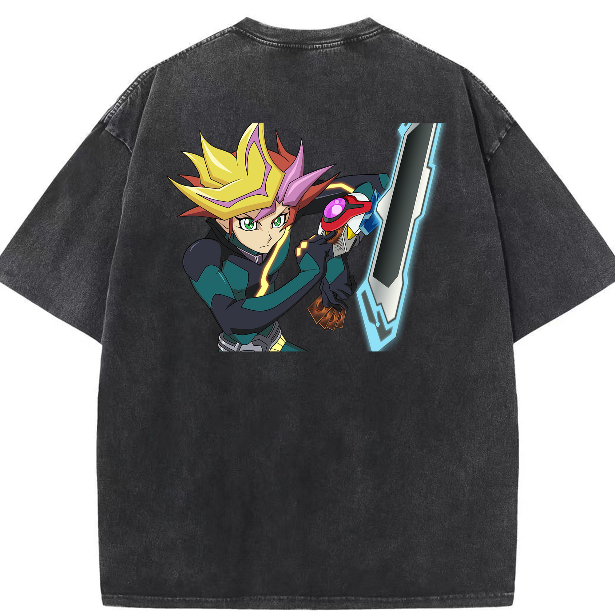 （画像用） 遊☆戯☆王 Yu-Gi-Oh! 綿100% ヴィンテージ風 半袖Tシャツ（背面プリント）