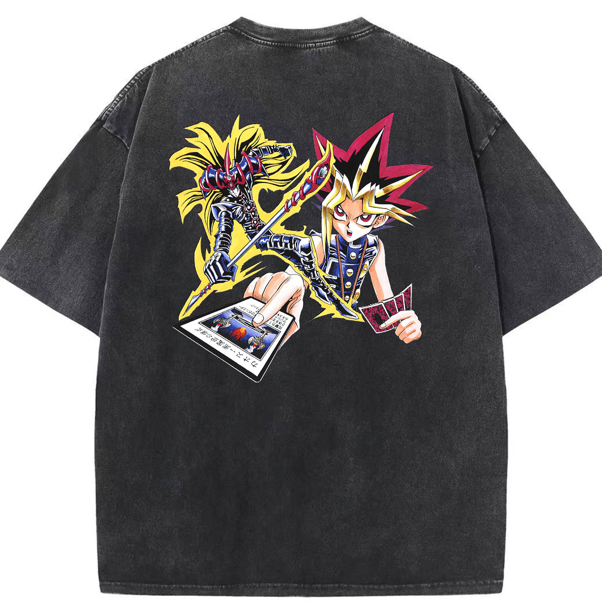 （画像用） 遊☆戯☆王 Yu-Gi-Oh! 綿100% ヴィンテージ風 半袖Tシャツ（背面プリント）