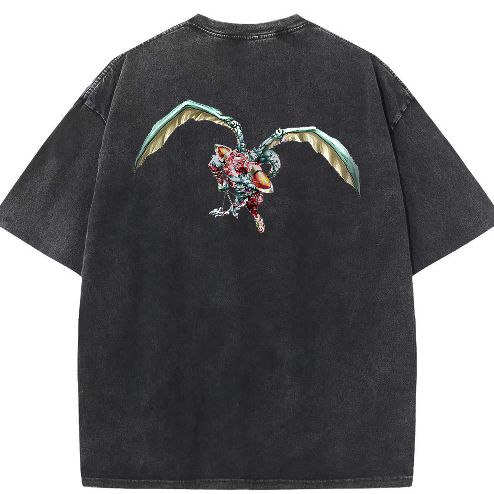 （画像用） 遊☆戯☆王 Yu-Gi-Oh! 綿100% ヴィンテージ風 半袖Tシャツ（背面プリント）