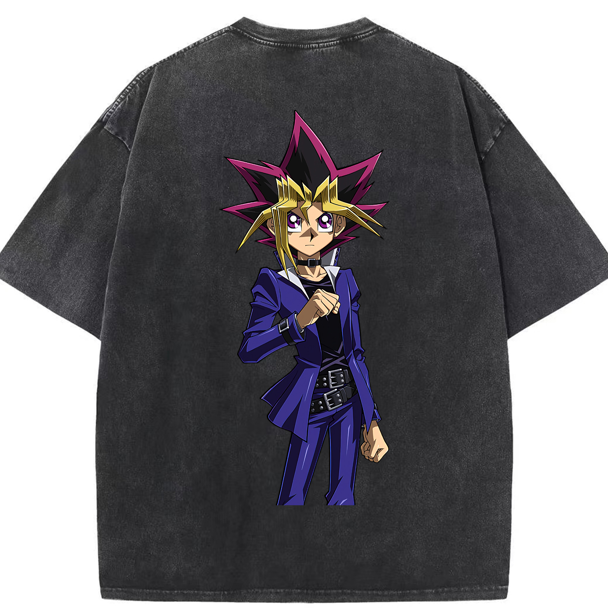 （画像用） 遊☆戯☆王 Yu-Gi-Oh! 綿100% ヴィンテージ風 半袖Tシャツ（背面プリント）