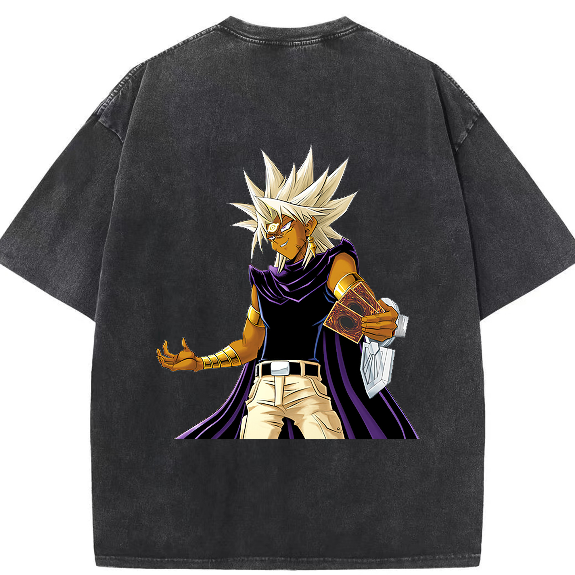 （画像用） 遊☆戯☆王 Yu-Gi-Oh! 綿100% ヴィンテージ風 半袖Tシャツ（背面プリント）