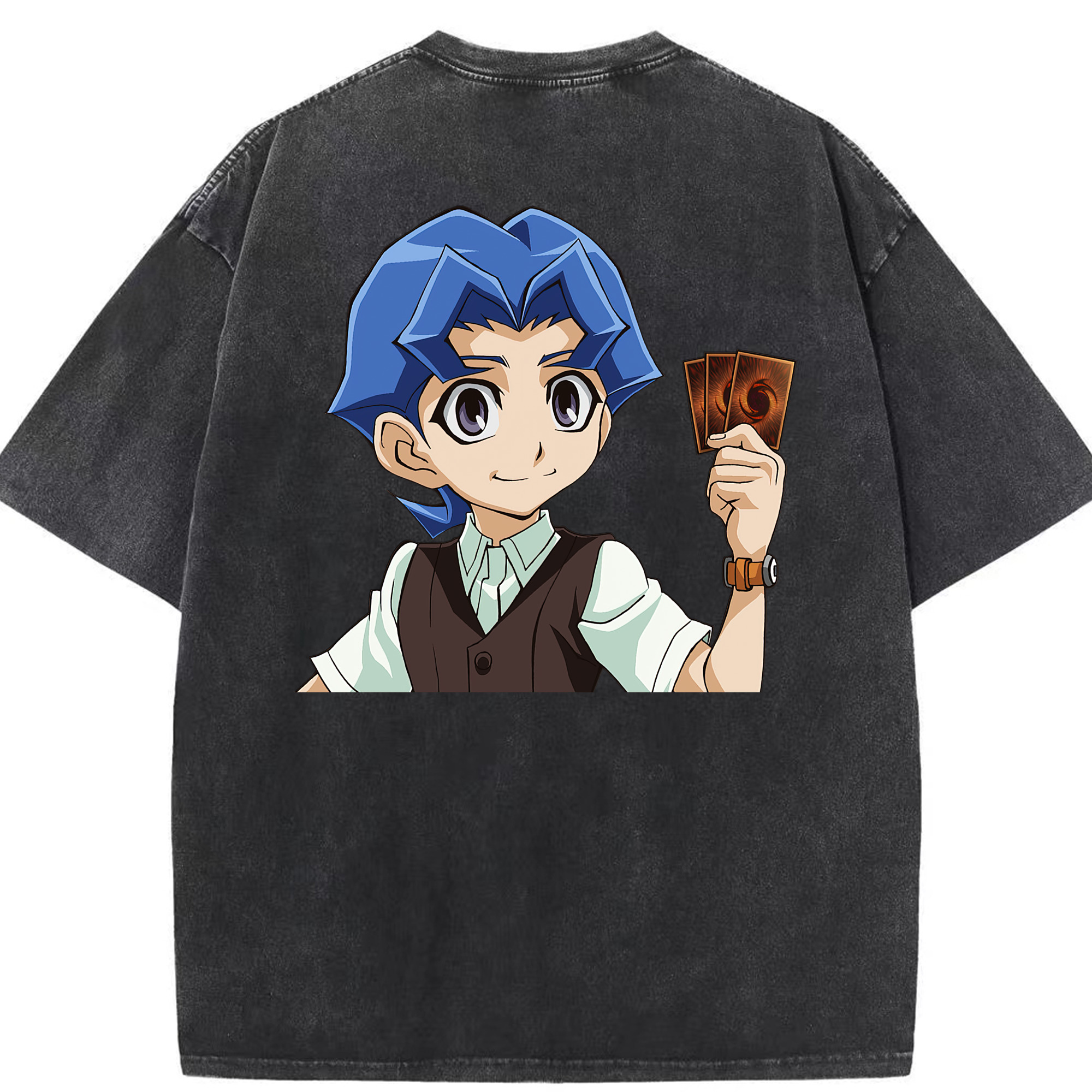 （画像用） 遊☆戯☆王 Yu-Gi-Oh! 綿100% ヴィンテージ風 半袖Tシャツ（背面プリント）