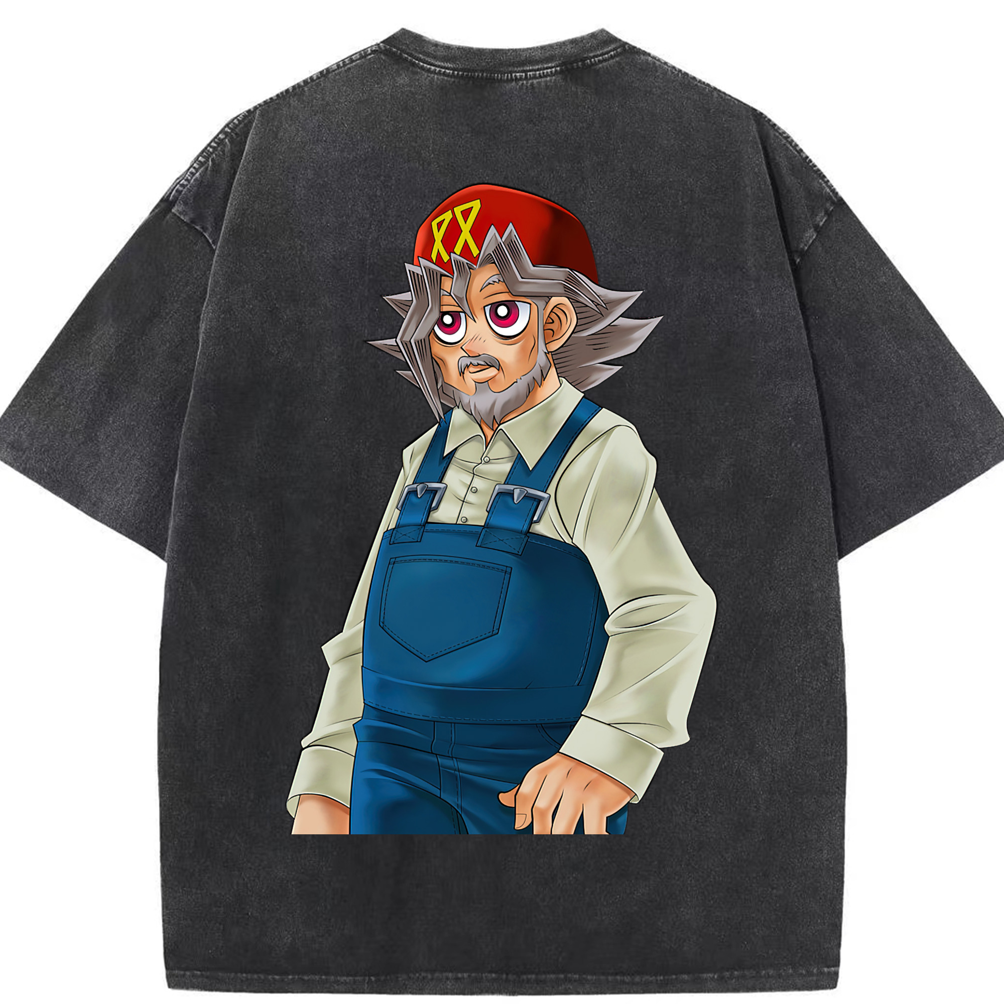 （画像用） 遊☆戯☆王 Yu-Gi-Oh! 綿100% ヴィンテージ風 半袖Tシャツ（背面プリント）