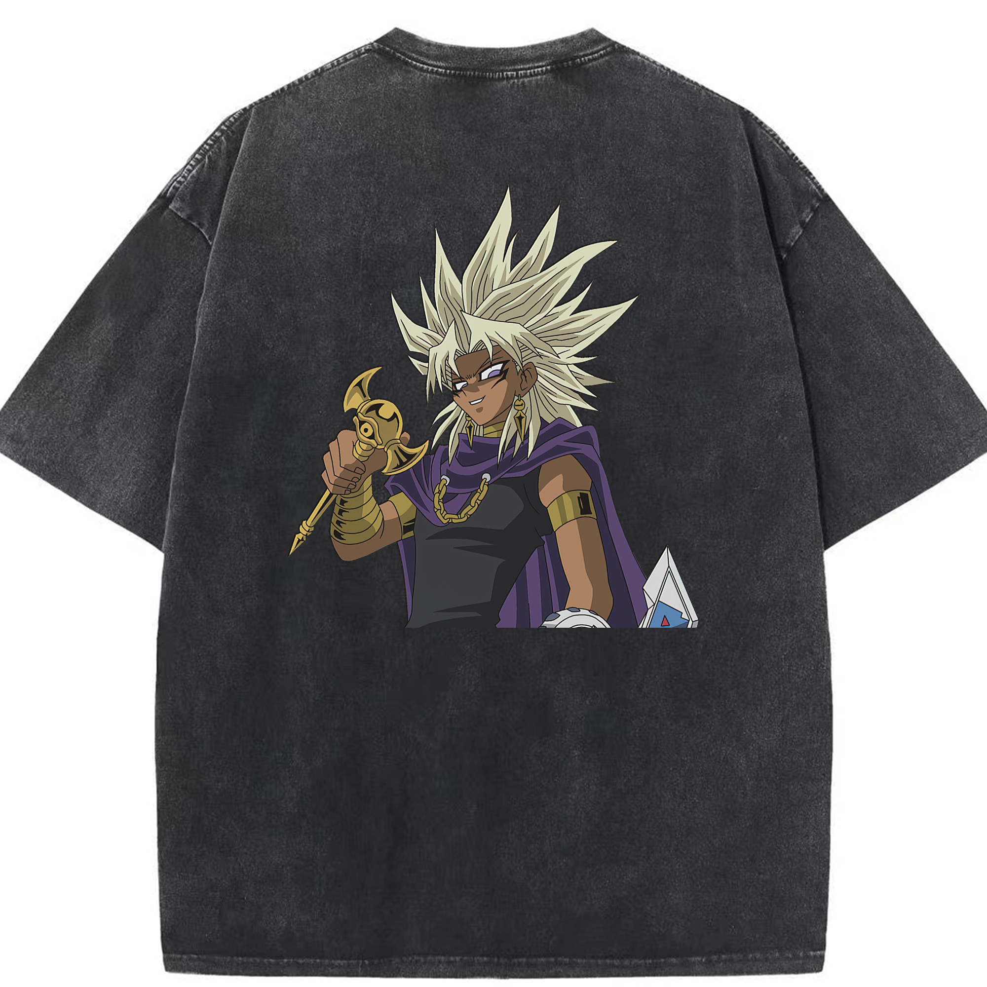 （画像用） 遊☆戯☆王 Yu-Gi-Oh! 綿100% ヴィンテージ風 半袖Tシャツ（背面プリント）