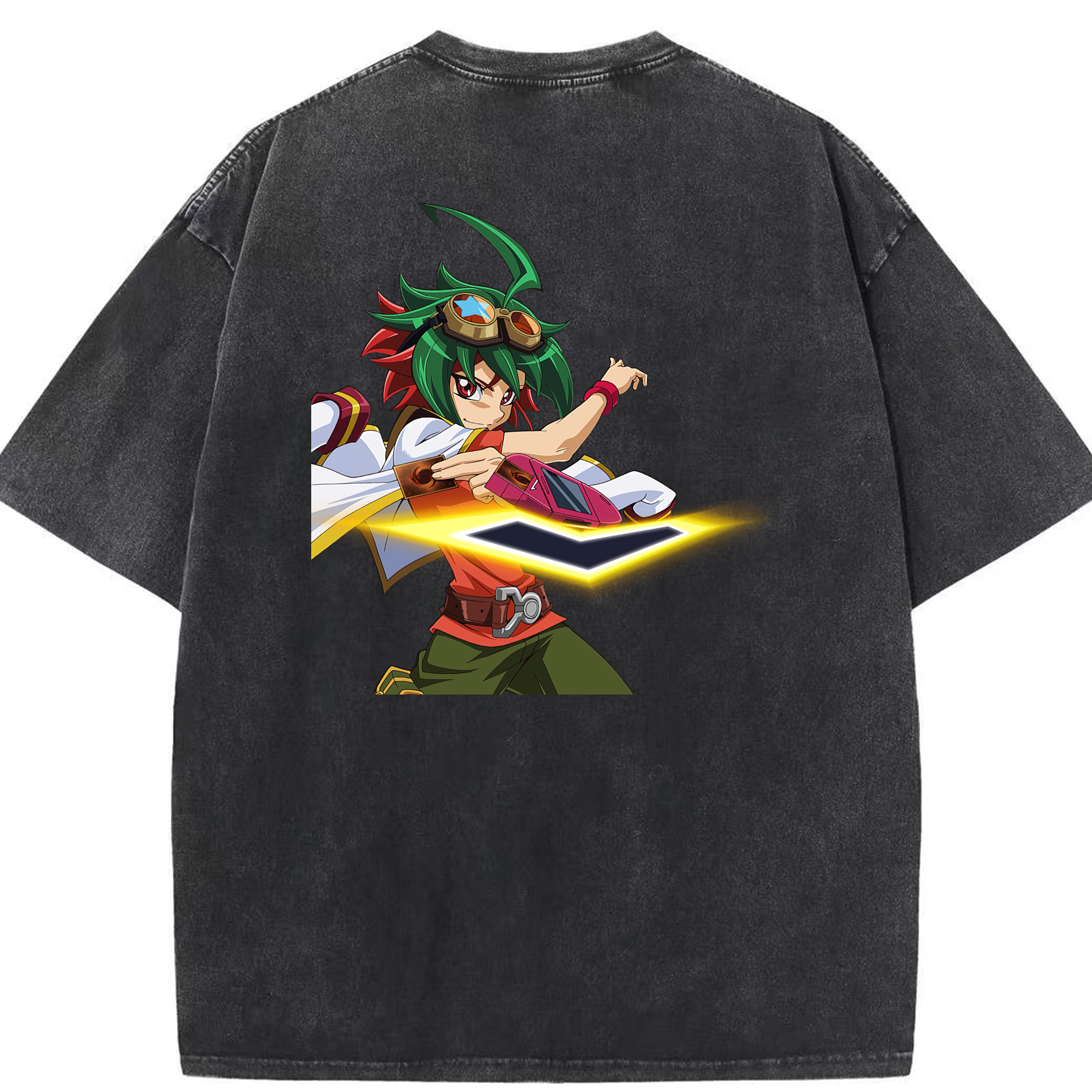 （画像用） 遊☆戯☆王 Yu-Gi-Oh! 綿100% ヴィンテージ風 半袖Tシャツ（背面プリント）