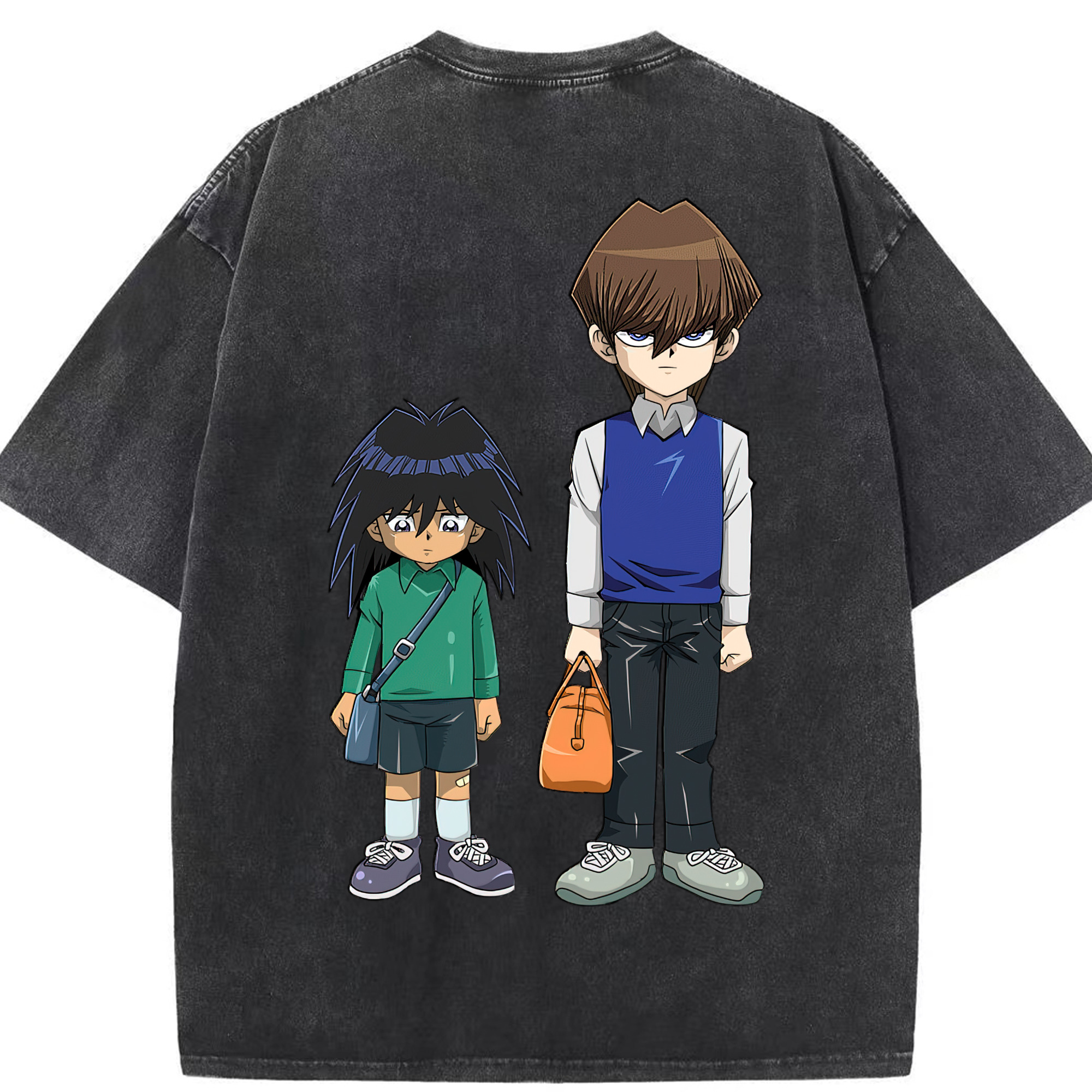 （画像用） 遊☆戯☆王 Yu-Gi-Oh! 綿100% ヴィンテージ風 半袖Tシャツ（背面プリント）