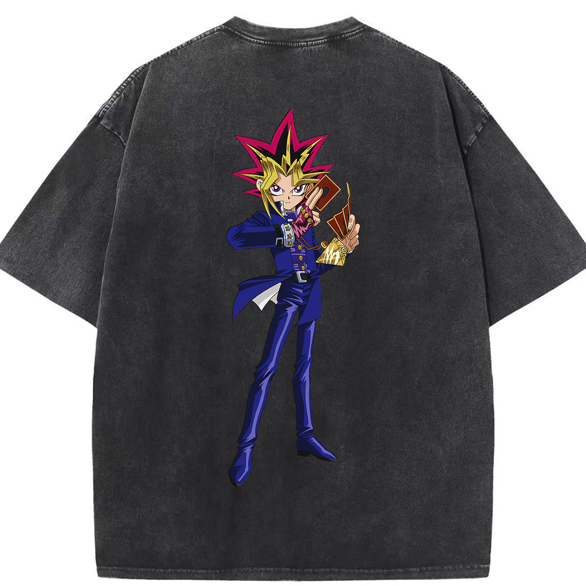 （画像用） 遊☆戯☆王 Yu-Gi-Oh! 綿100% ヴィンテージ風 半袖Tシャツ（背面プリント）