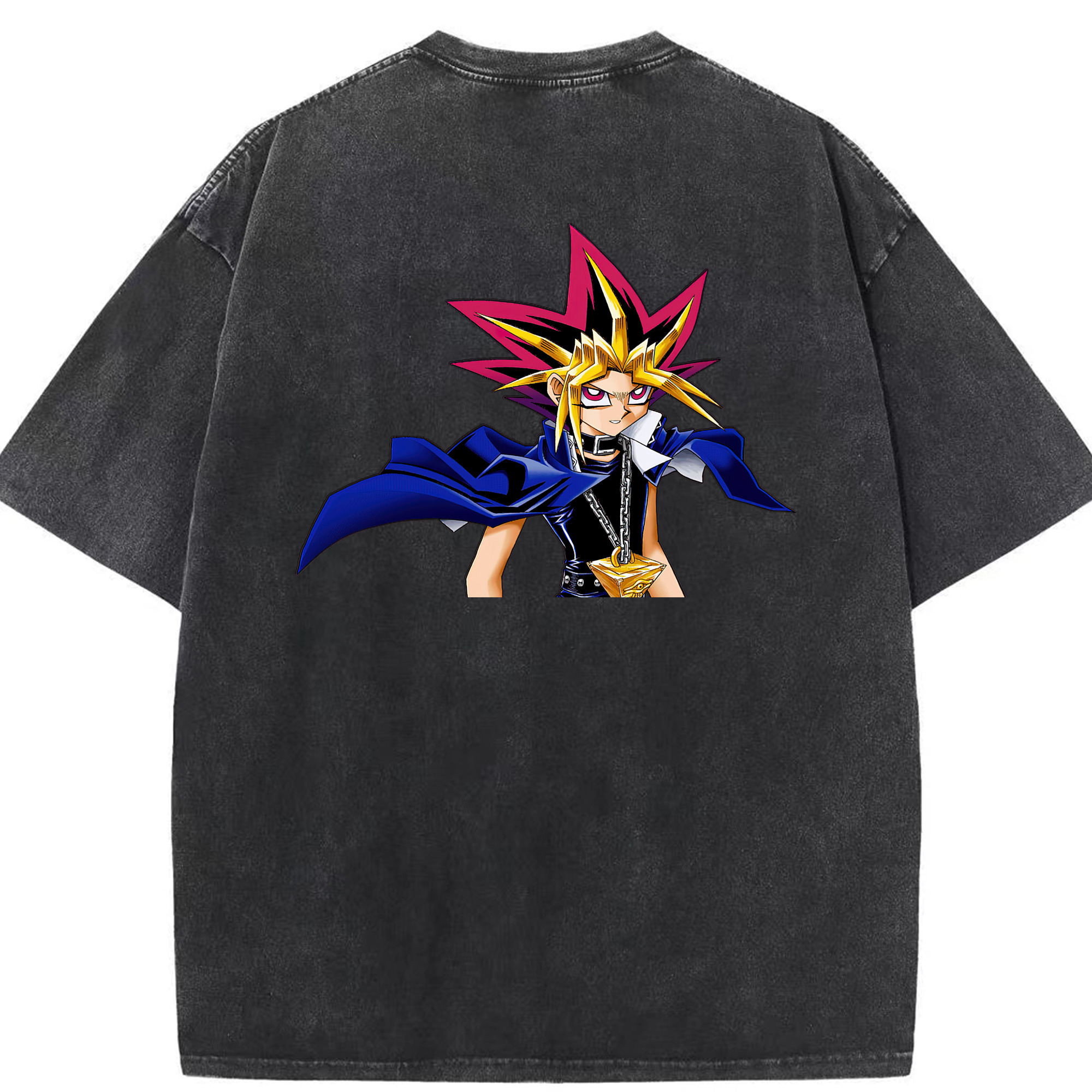 （画像用） 遊☆戯☆王 Yu-Gi-Oh! 綿100% ヴィンテージ風 半袖Tシャツ（背面プリント）