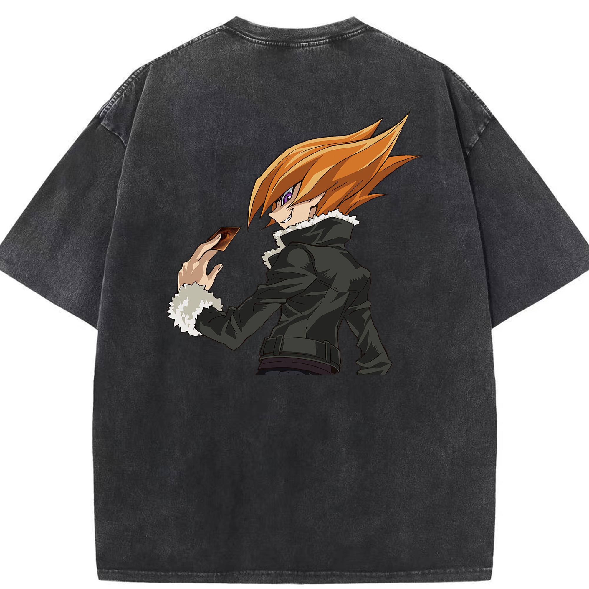 （画像用） 遊☆戯☆王 Yu-Gi-Oh! 綿100% ヴィンテージ風 半袖Tシャツ（背面プリント）