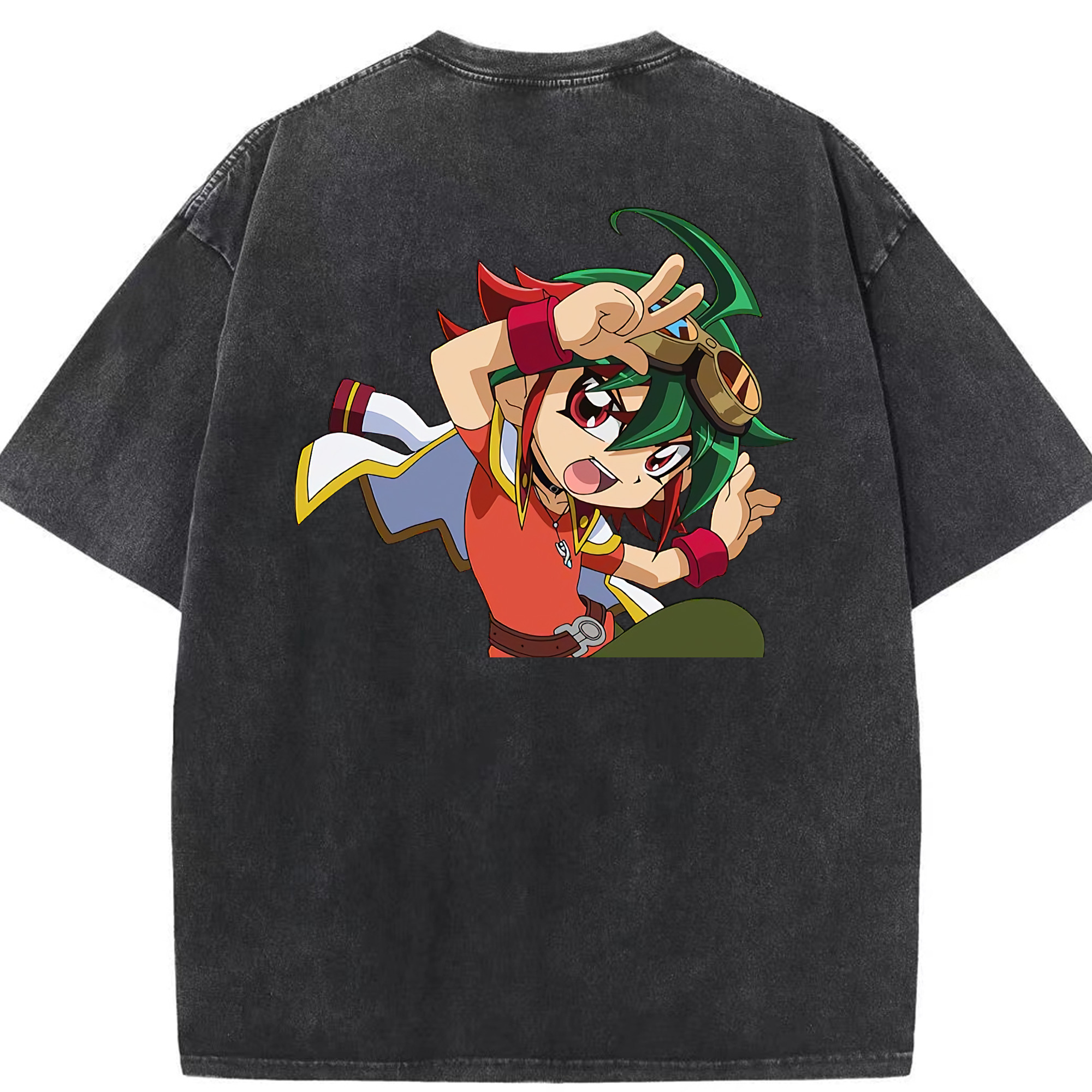 （画像用） 遊☆戯☆王 Yu-Gi-Oh! 綿100% ヴィンテージ風 半袖Tシャツ（背面プリント）
