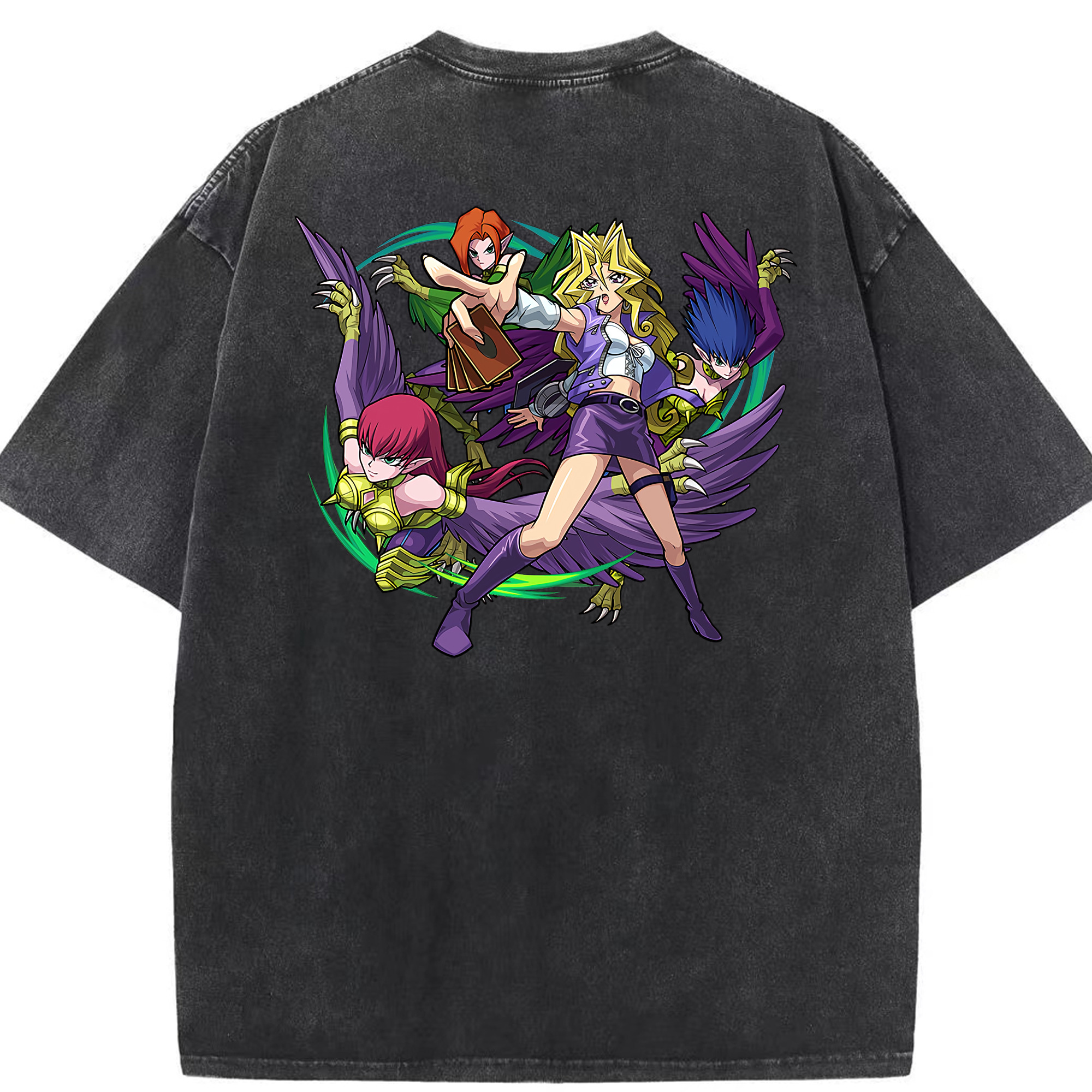 （画像用） 遊☆戯☆王 Yu-Gi-Oh! 綿100% ヴィンテージ風 半袖Tシャツ（背面プリント）