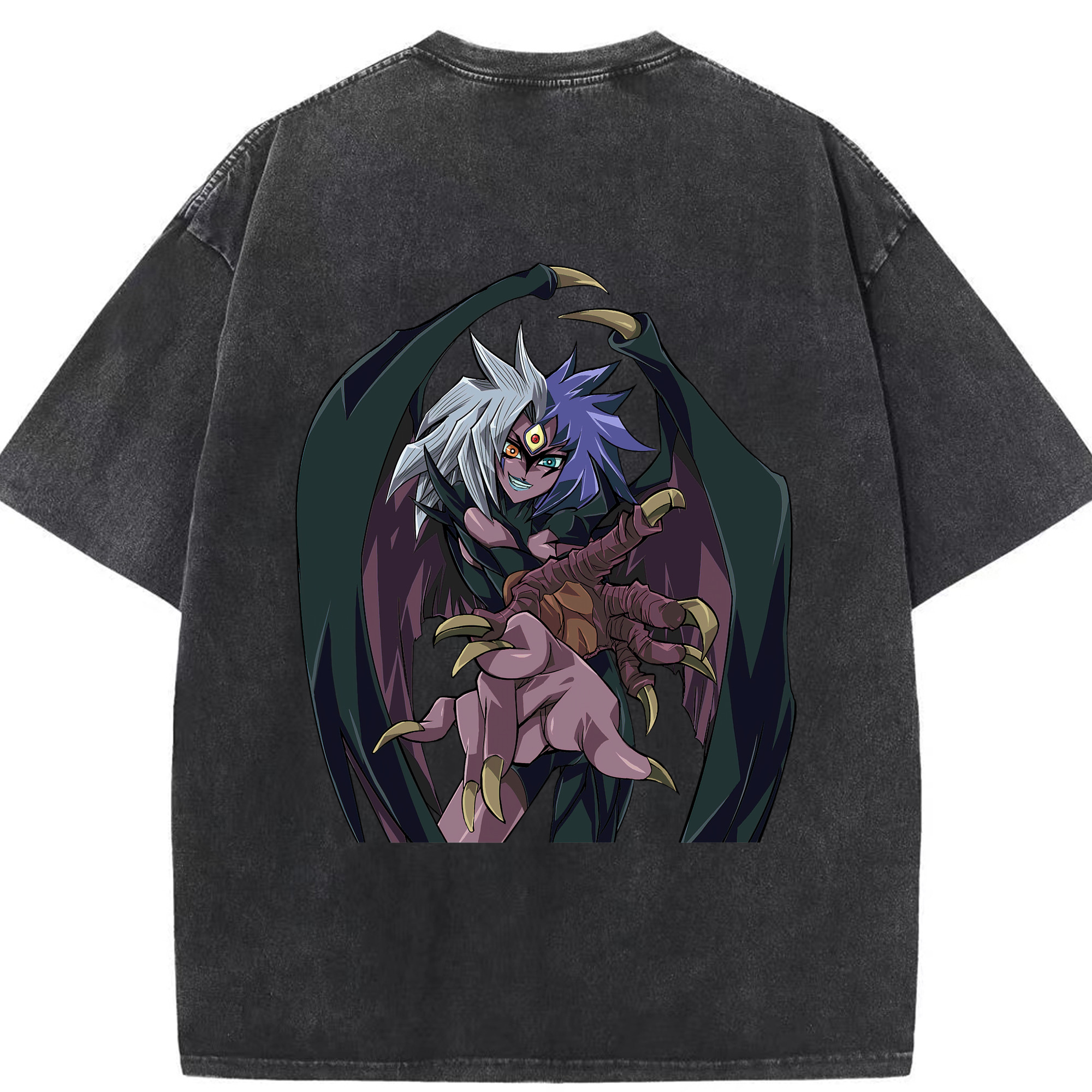 （画像用） 遊☆戯☆王 Yu-Gi-Oh! 綿100% ヴィンテージ風 半袖Tシャツ（背面プリント）