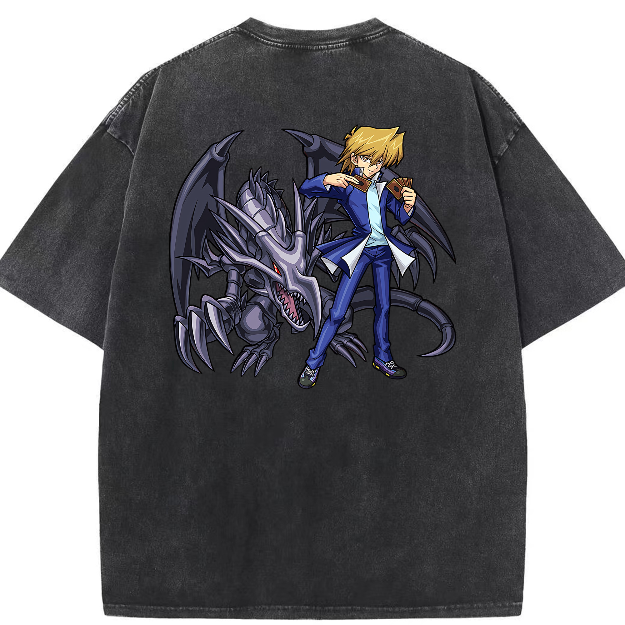 （画像用） 遊☆戯☆王 Yu-Gi-Oh! 綿100% ヴィンテージ風 半袖Tシャツ（背面プリント）