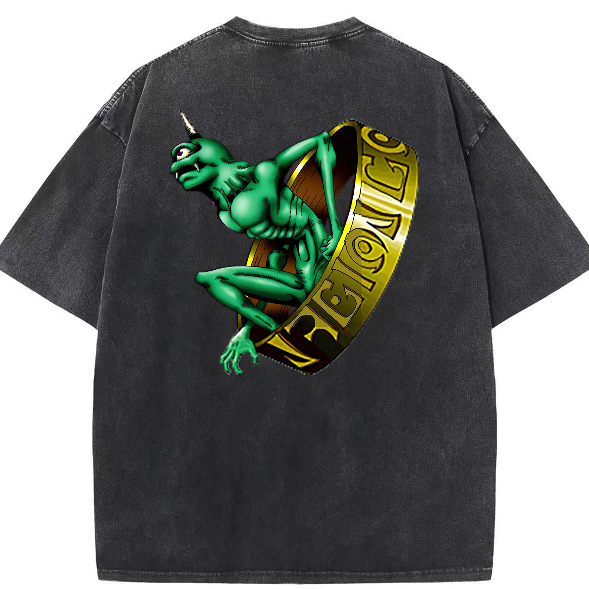 （画像用） 遊☆戯☆王 Yu-Gi-Oh! 綿100% ヴィンテージ風 半袖Tシャツ（背面プリント）