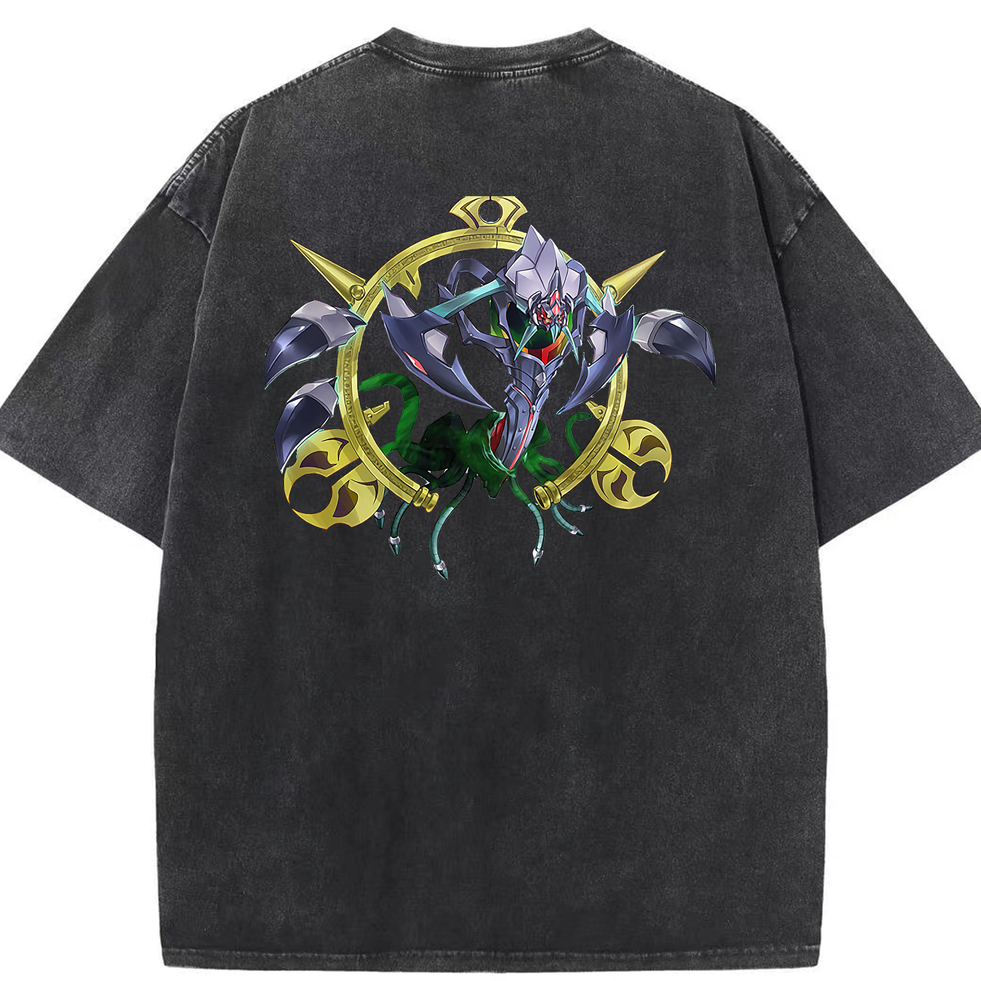 （画像用） 遊☆戯☆王 Yu-Gi-Oh! 綿100% ヴィンテージ風 半袖Tシャツ（背面プリント）