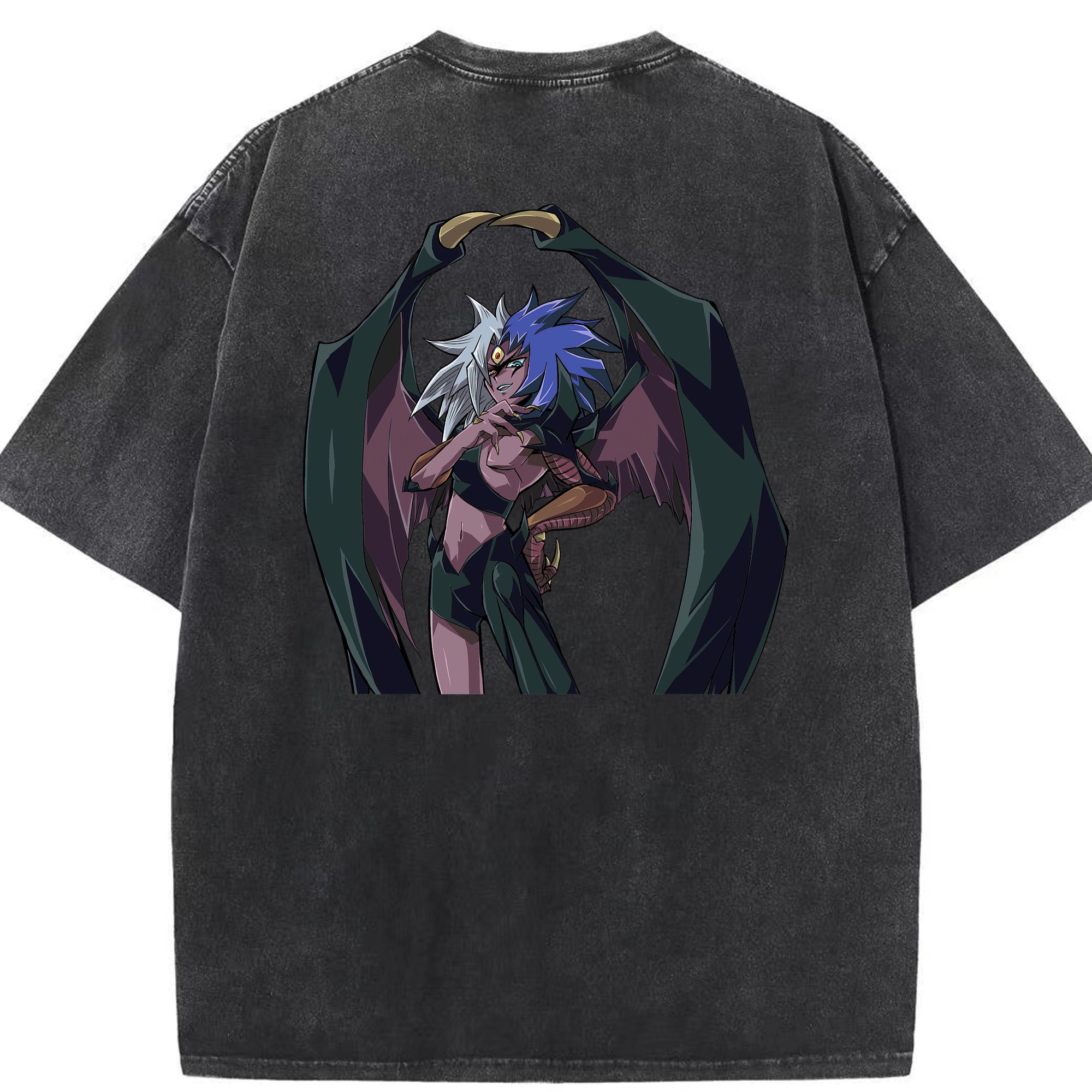 （画像用） 遊☆戯☆王 Yu-Gi-Oh! 綿100% ヴィンテージ風 半袖Tシャツ（背面プリント）