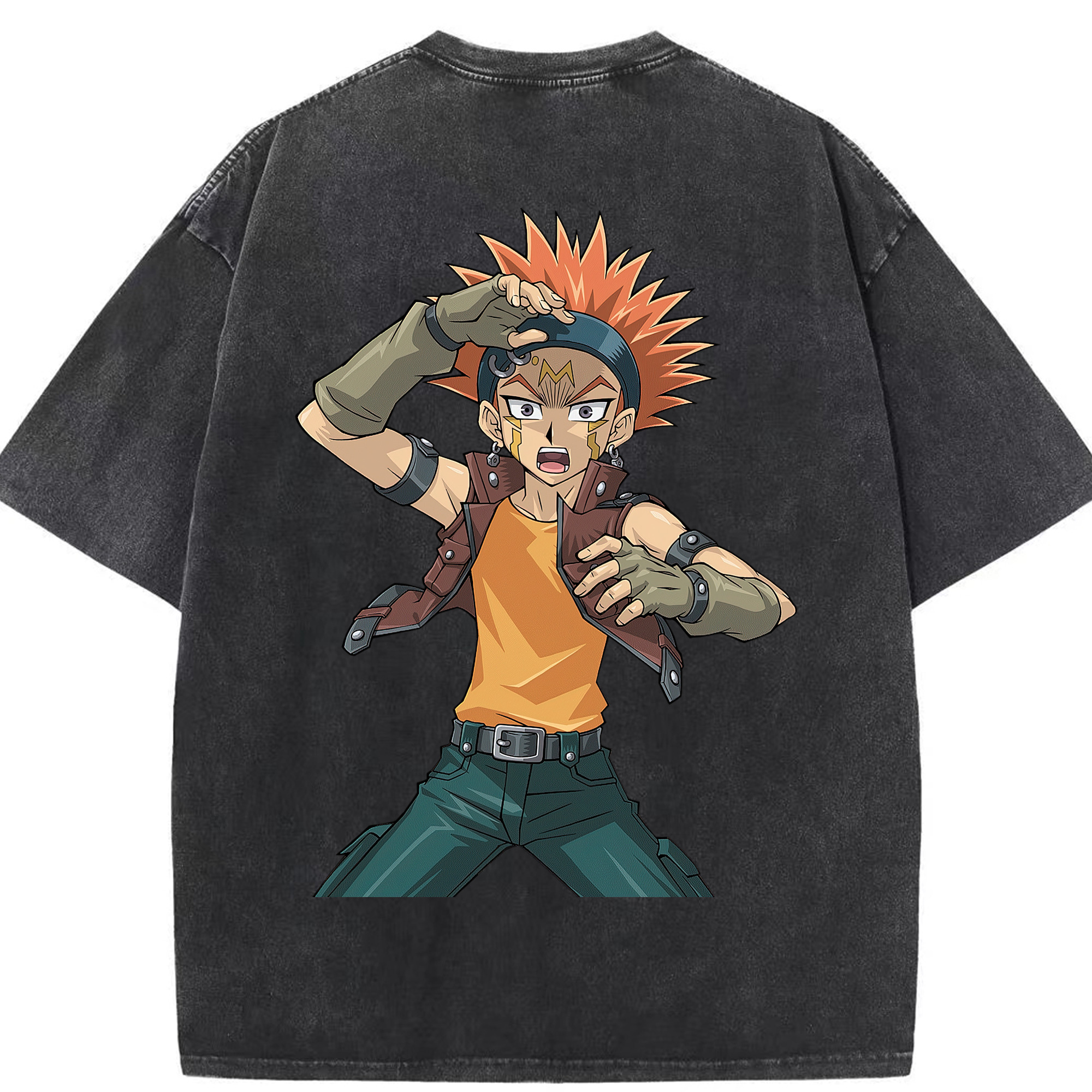（画像用） 遊☆戯☆王 Yu-Gi-Oh! 綿100% ヴィンテージ風 半袖Tシャツ（背面プリント）