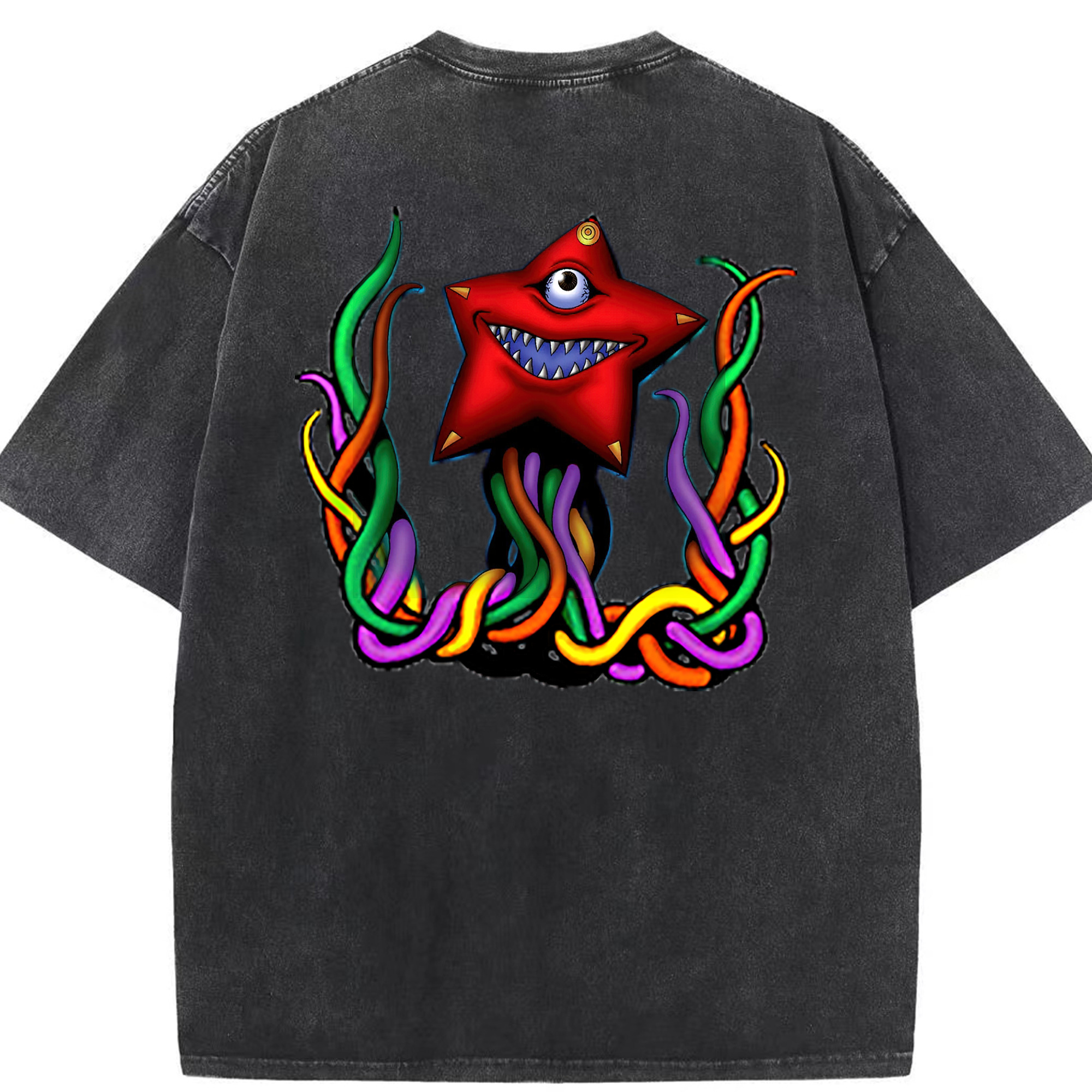 （画像用） 遊☆戯☆王 Yu-Gi-Oh! 綿100% ヴィンテージ風 半袖Tシャツ（背面プリント）