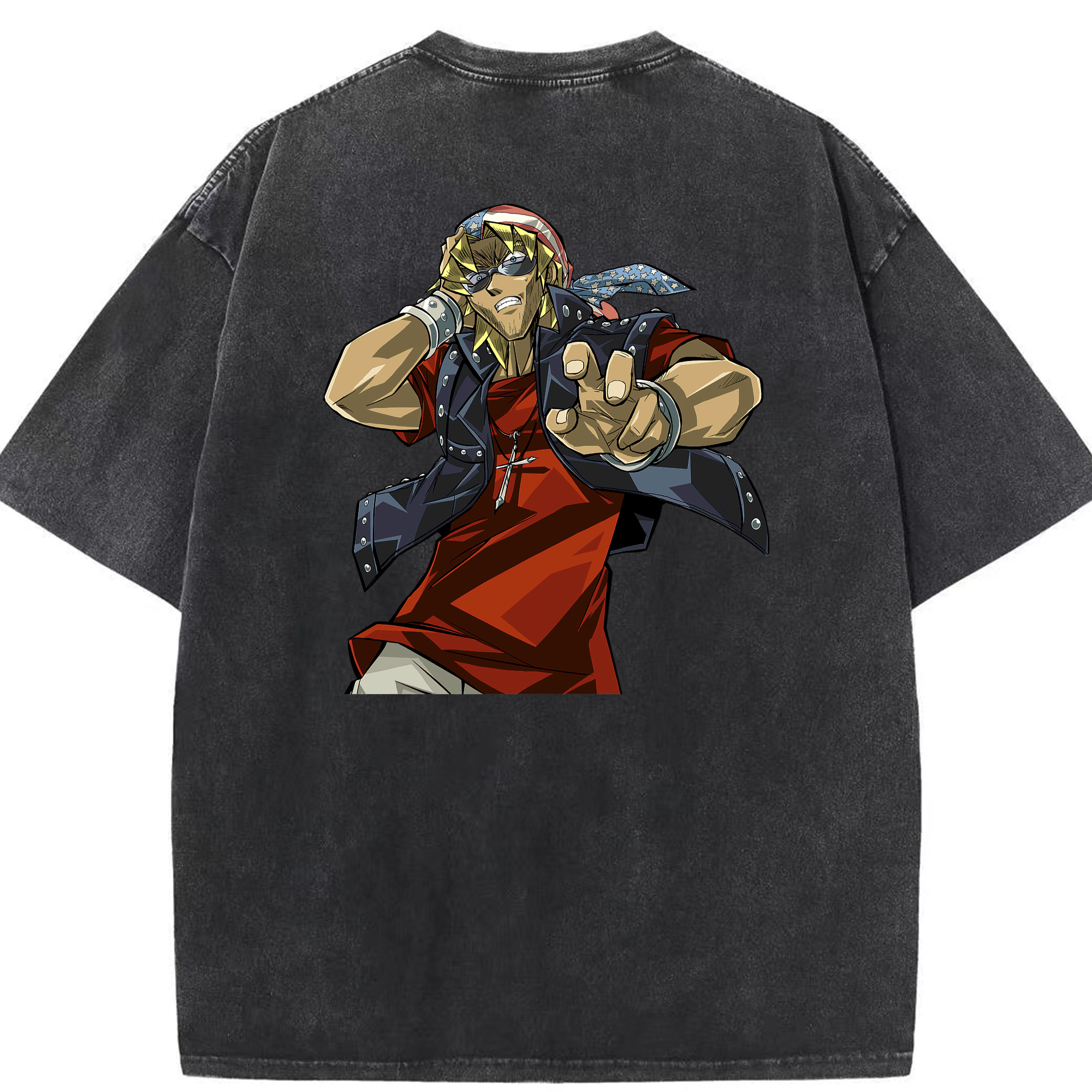 （画像用） 遊☆戯☆王 Yu-Gi-Oh! 綿100% ヴィンテージ風 半袖Tシャツ（背面プリント）