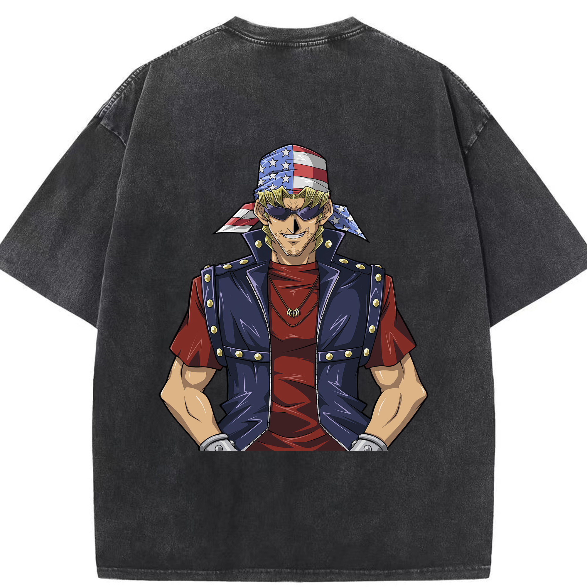 （画像用） 遊☆戯☆王 Yu-Gi-Oh! 綿100% ヴィンテージ風 半袖Tシャツ（背面プリント）