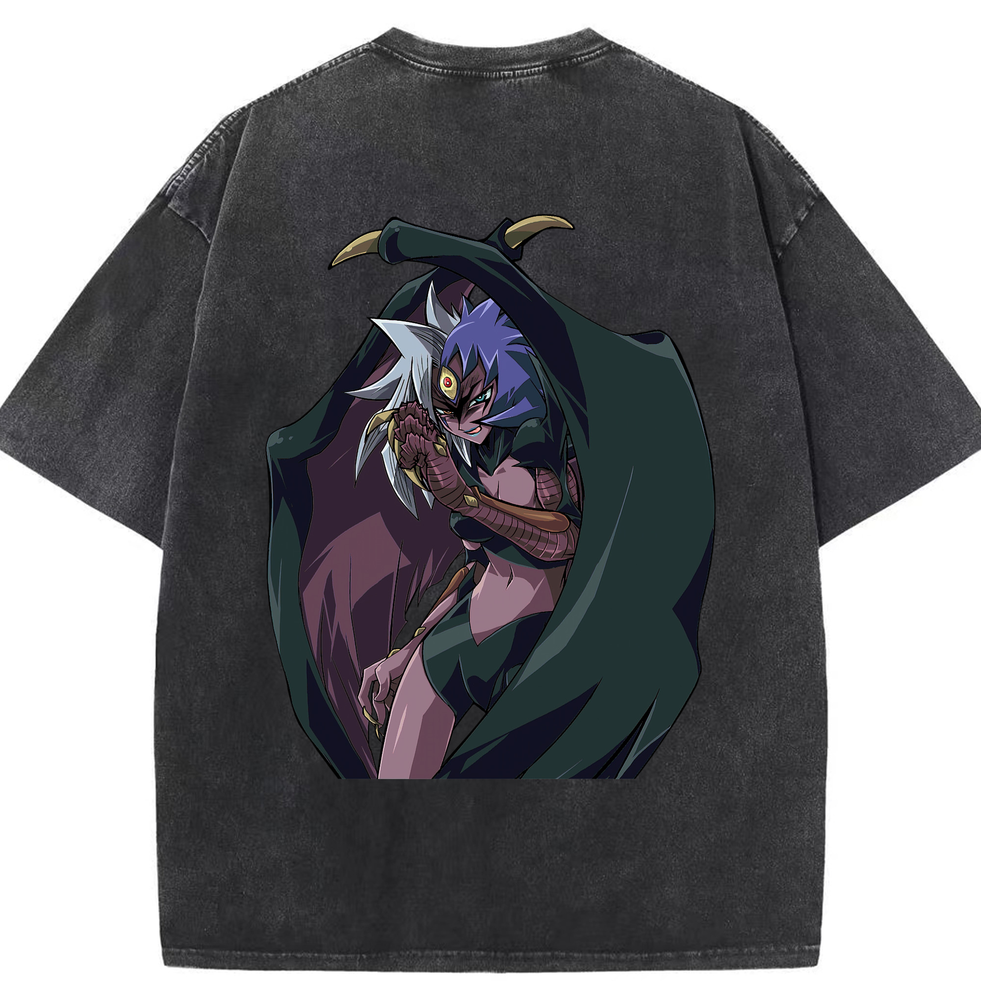（画像用） 遊☆戯☆王 Yu-Gi-Oh! 綿100% ヴィンテージ風 半袖Tシャツ（背面プリント）