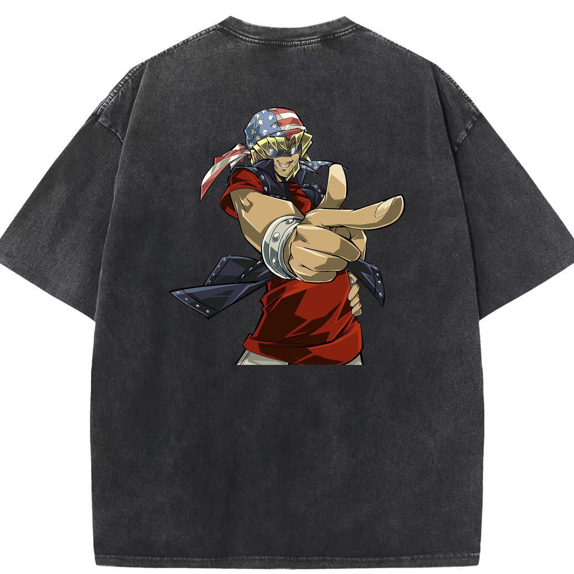 （画像用） 遊☆戯☆王 Yu-Gi-Oh! 綿100% ヴィンテージ風 半袖Tシャツ（背面プリント）