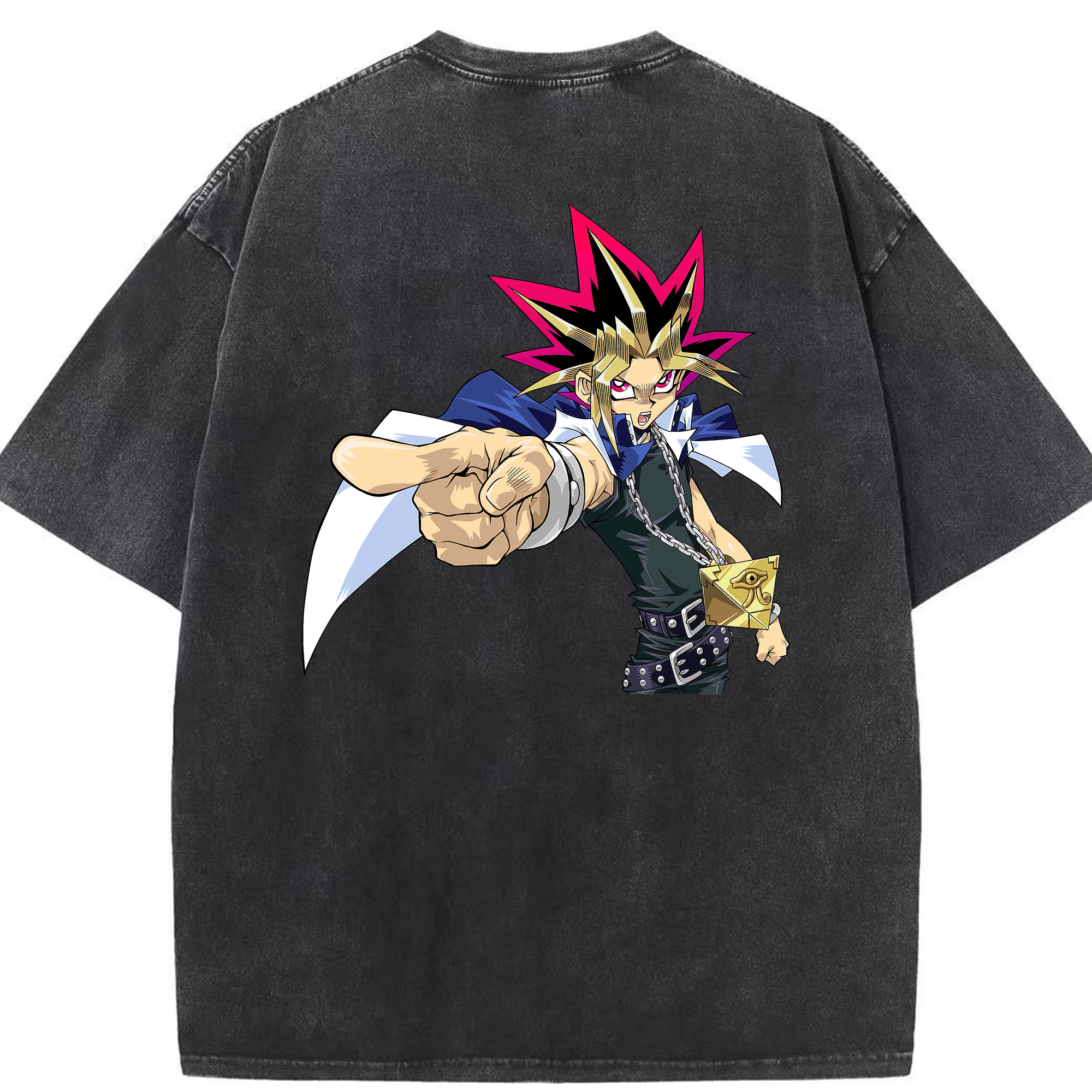 （画像用） 遊☆戯☆王 Yu-Gi-Oh! 綿100% ヴィンテージ風 半袖Tシャツ（背面プリント）