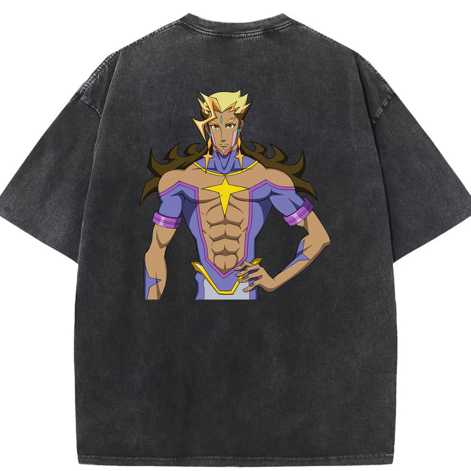 （画像用） 遊☆戯☆王 Yu-Gi-Oh! 綿100% ヴィンテージ風 半袖Tシャツ（背面プリント）