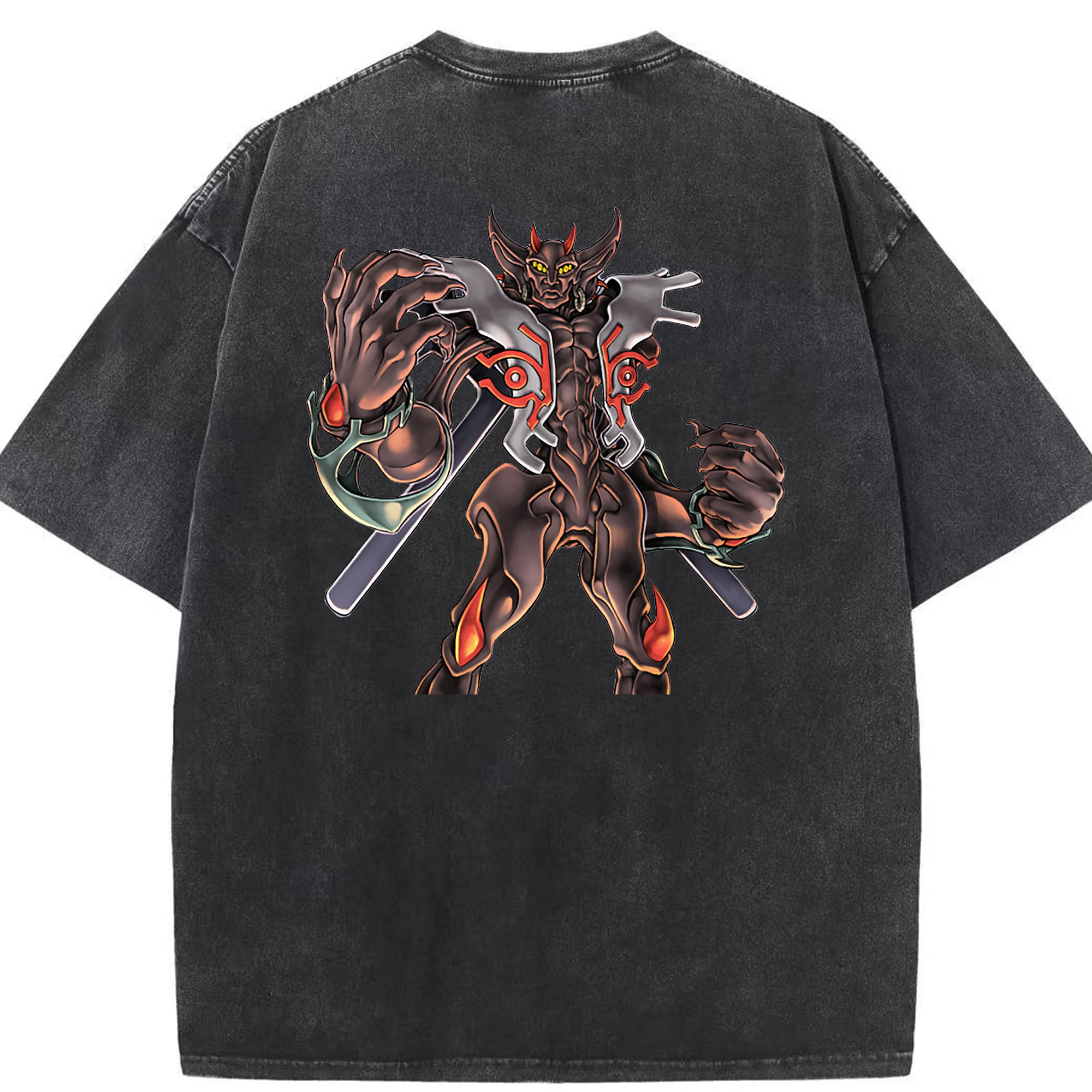 （画像用） 遊☆戯☆王 Yu-Gi-Oh! 綿100% ヴィンテージ風 半袖Tシャツ（背面プリント）